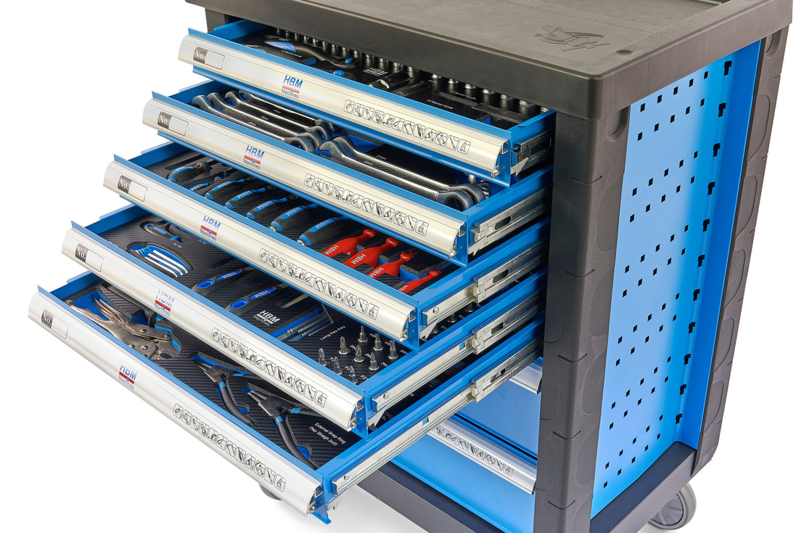 Шкаф с инструменти НВМ, 7 чекмеджета 196 части, 5 модула - Premium, Холандия