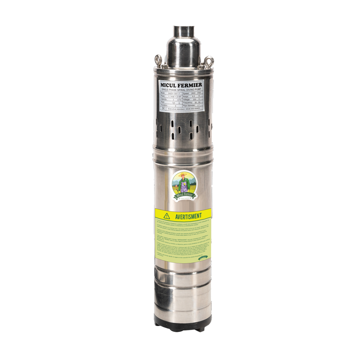 Потопяема помпа тип оръдие 1100W, дебит 1850л/час