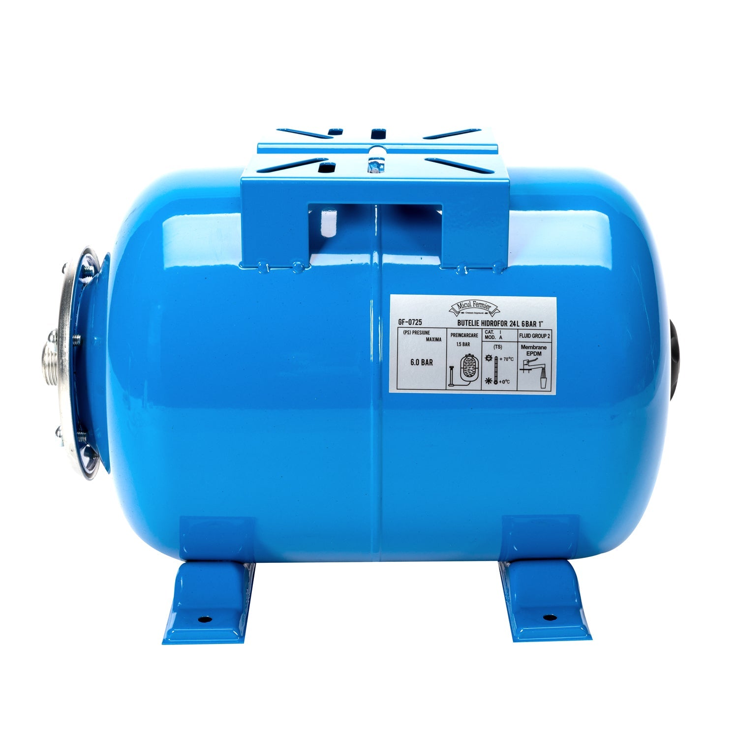Хоризонтална бутилка за хидрофор 24L 6 BAR 1 INCH