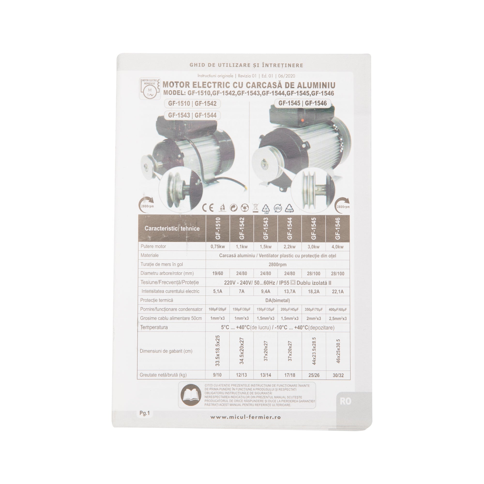 Електрически двигател 2800RPM 2.2KW 13.7A
