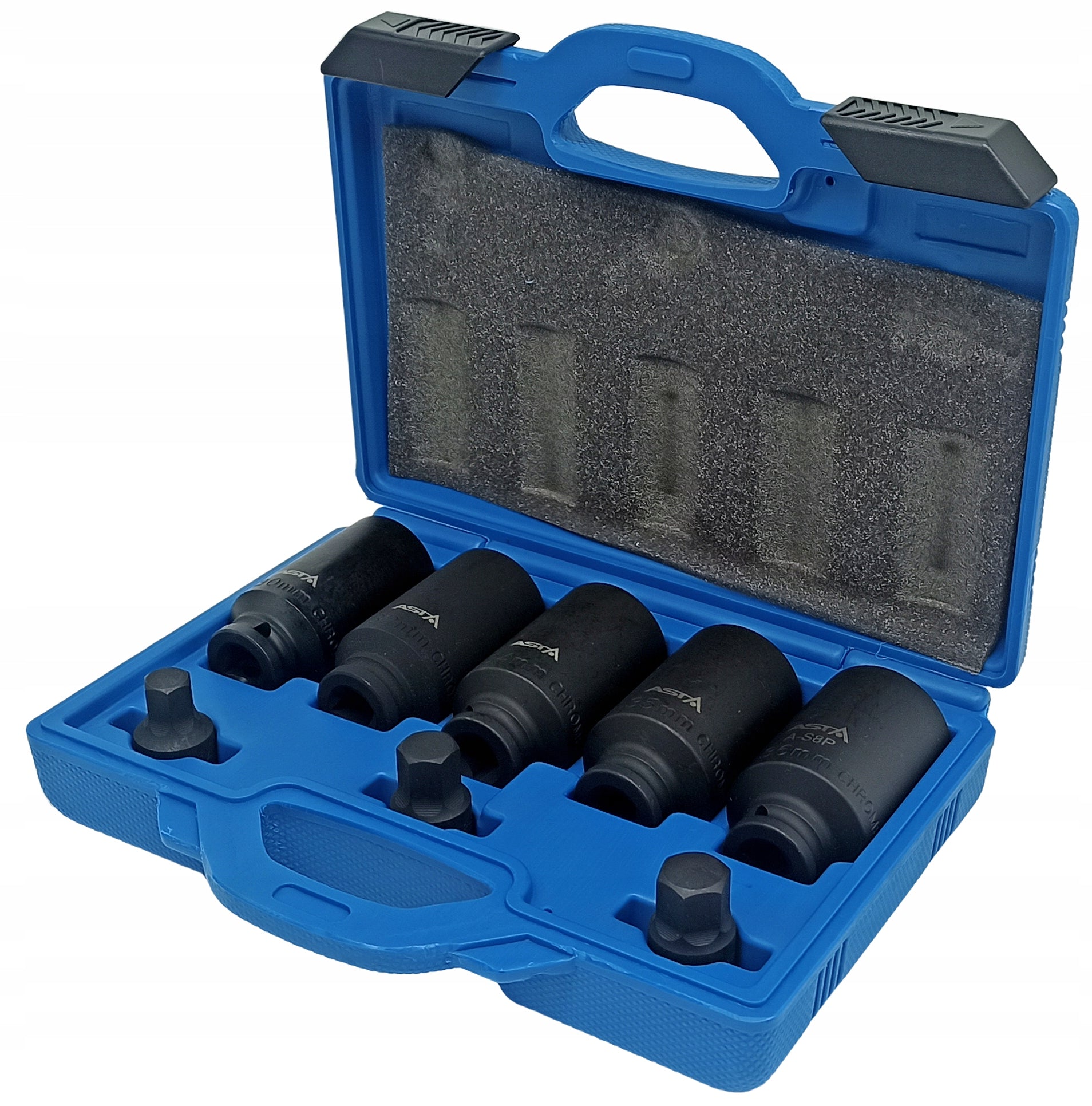 Kомплект ударни удължени вложки 1/2", 8 бр. 30-36 мм