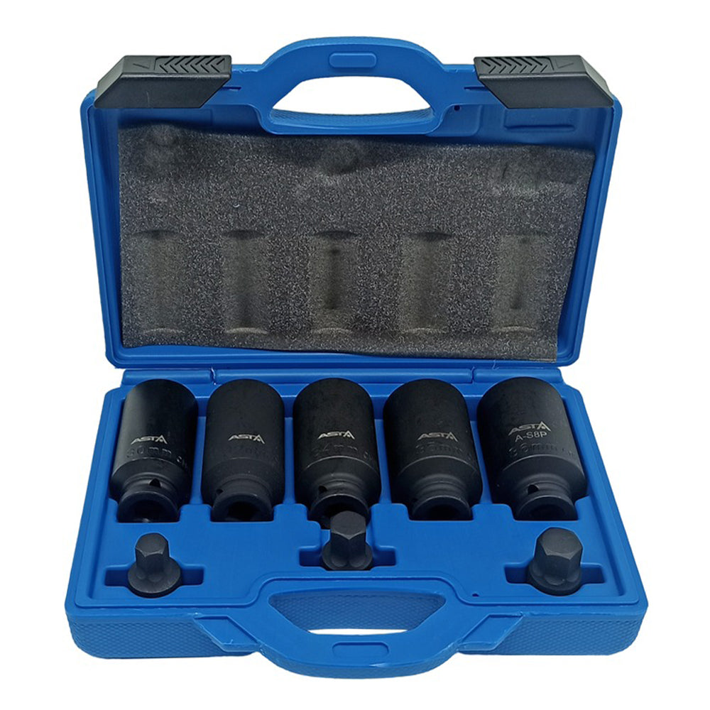 Kомплект ударни удължени вложки 1/2", 8 бр. 30-36 мм