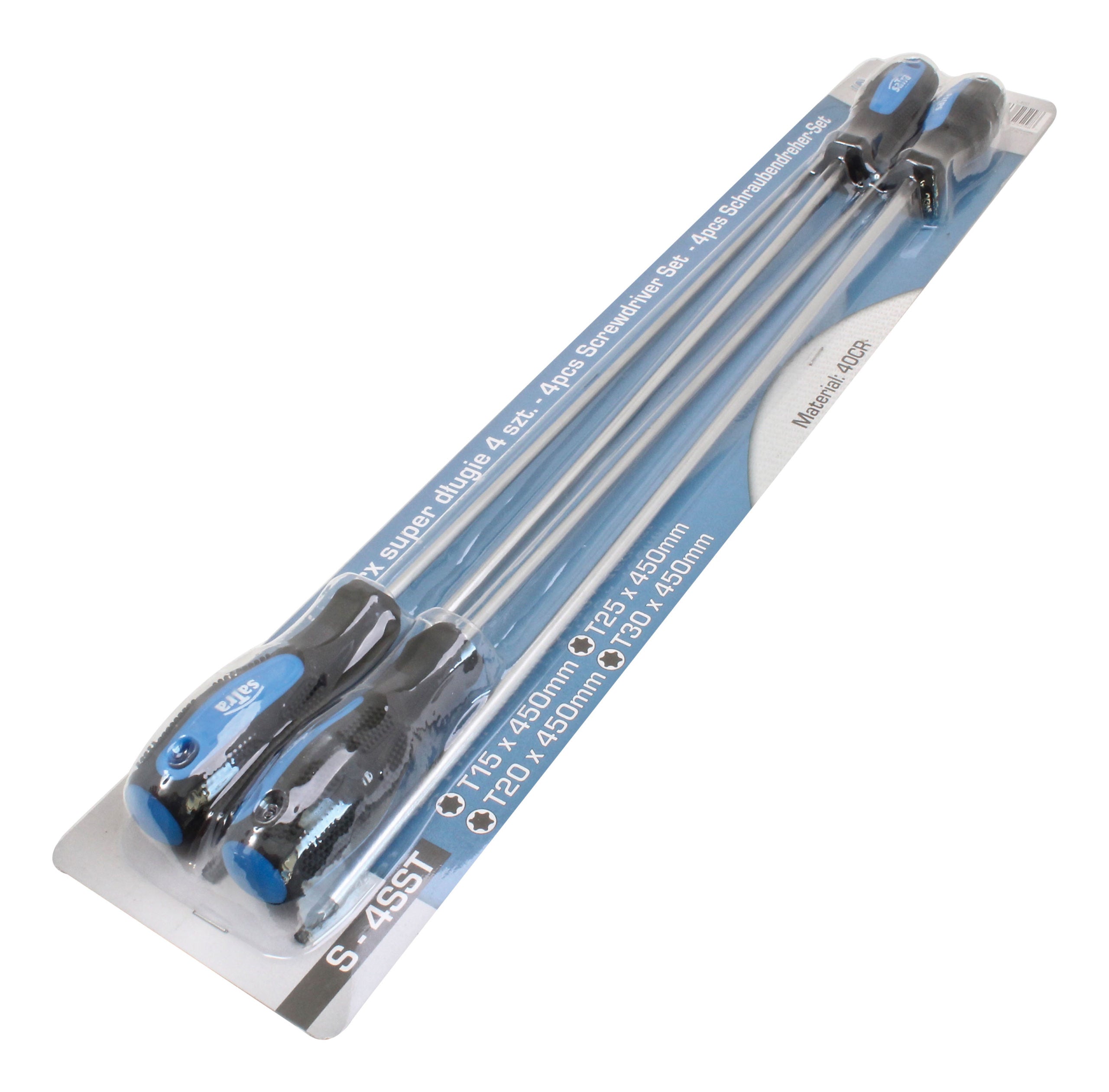 Комплект от екстрадълги отвертки 450 мм, 4 бр. TORX