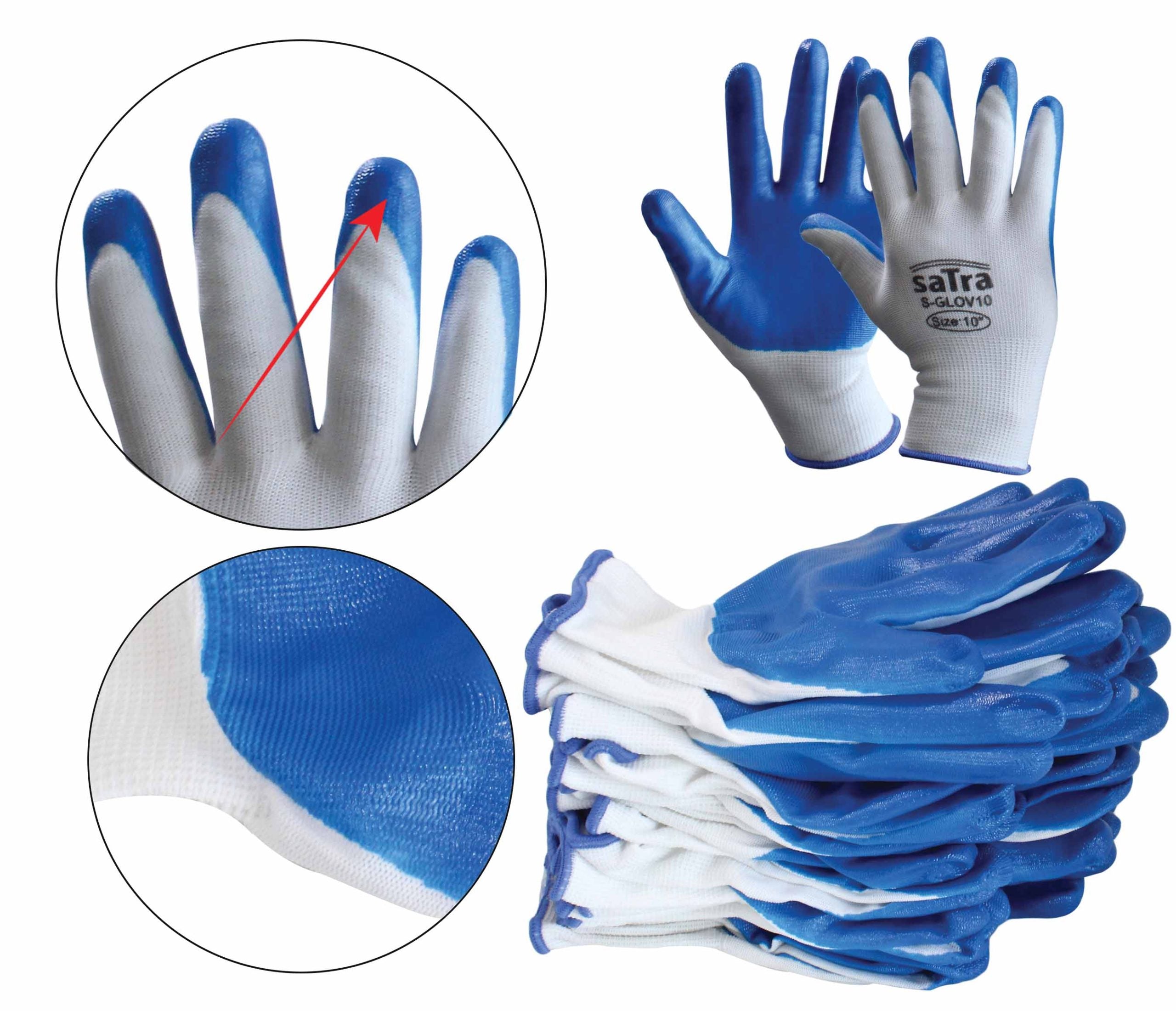 Комплект 12 предпазни ръкавици, размер 10 (XL)
