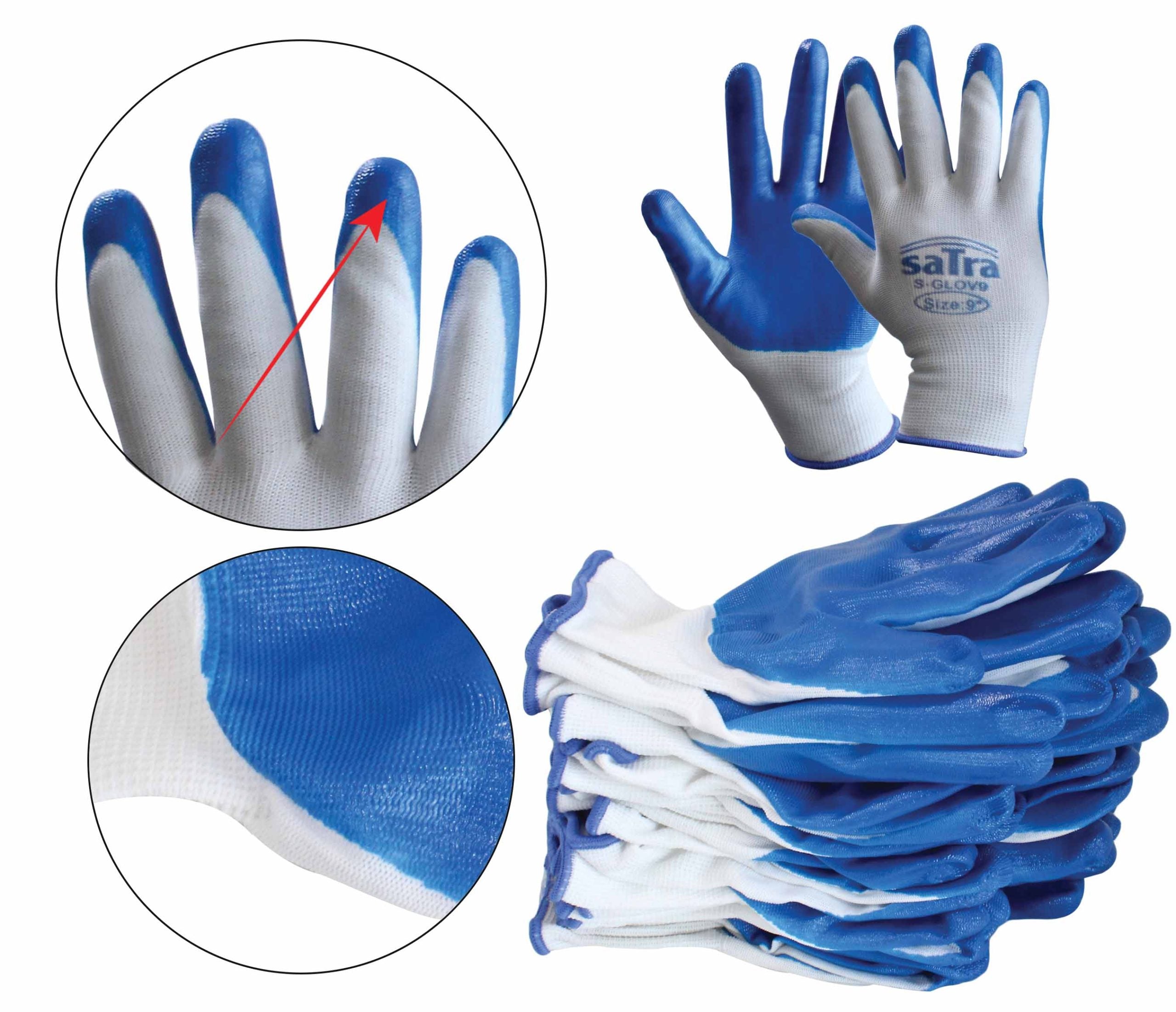 Комплект 12 предпазни ръкавици, размер 9 (L)