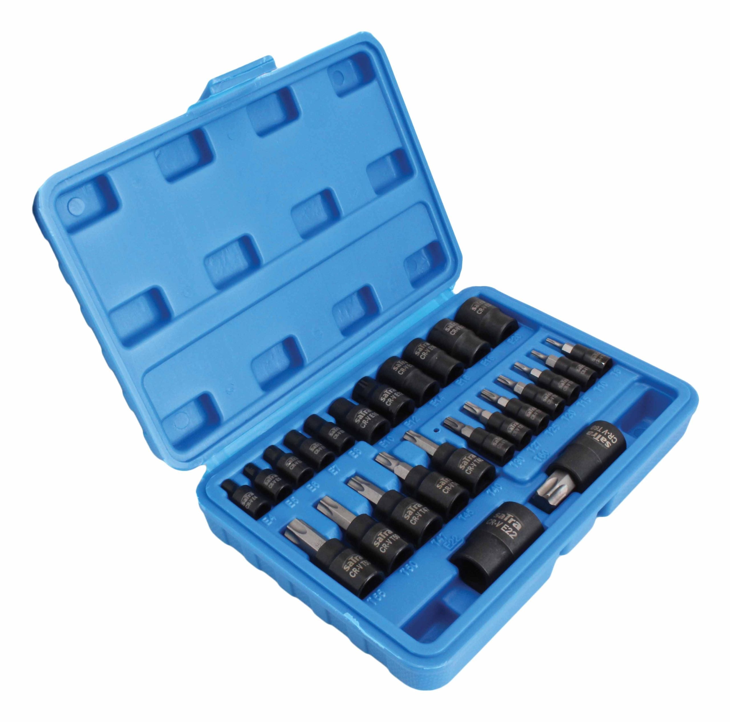 Комплект ключове битове TORX T8-T60 тръбни профил E E4-E20 1/4 3/8 1/2 25 части