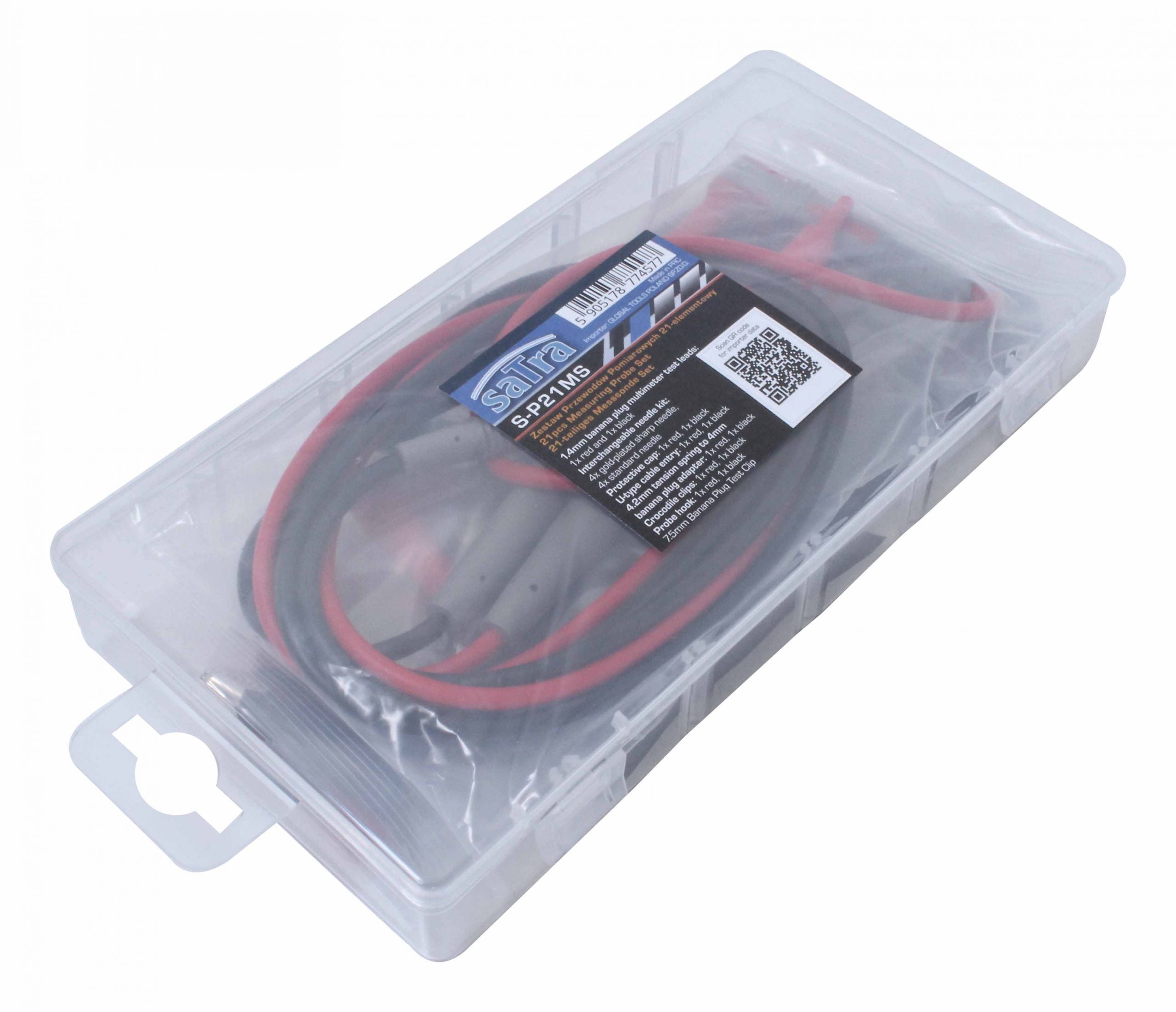 Комплект кабели и аксесоари за мултиметри 21 части SATRA