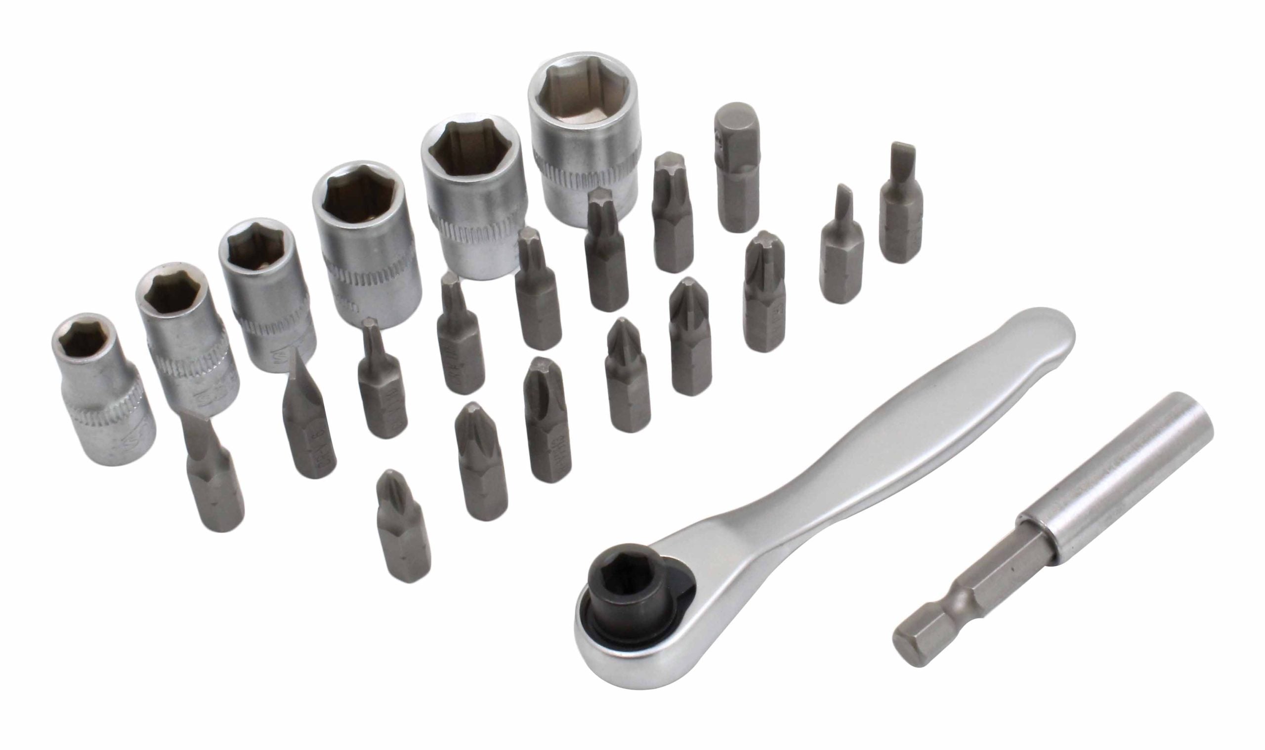 Комплект тресчотка с вложки и битове 1/4 24 части