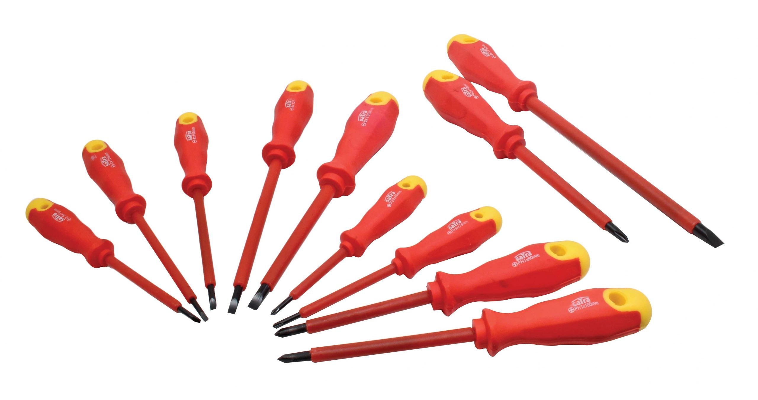 Комплект 11 изолиращи отвертки за електротехници, CR-V, с магнитен връх