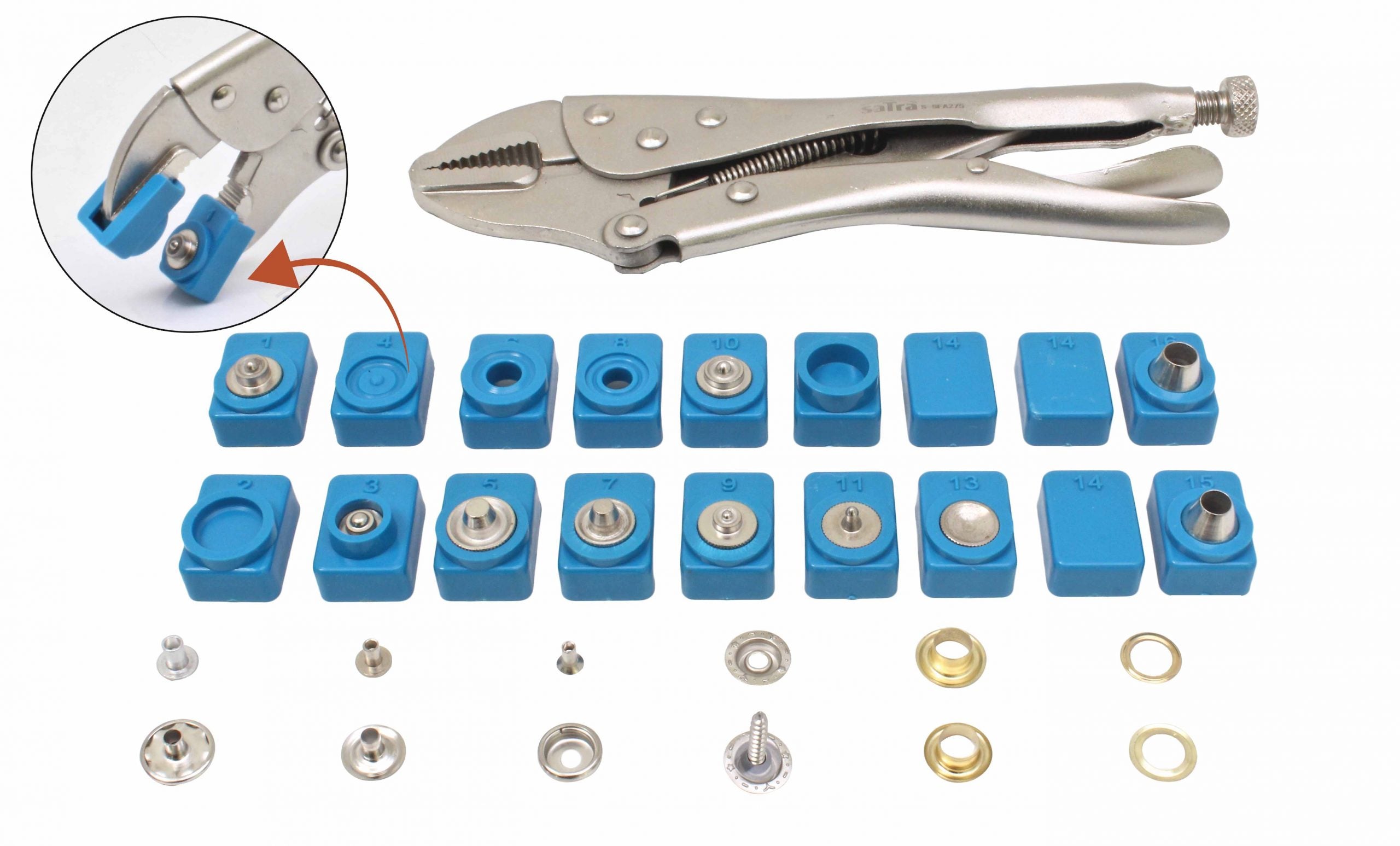 Комплект клещи и скоби 275 части SATRA