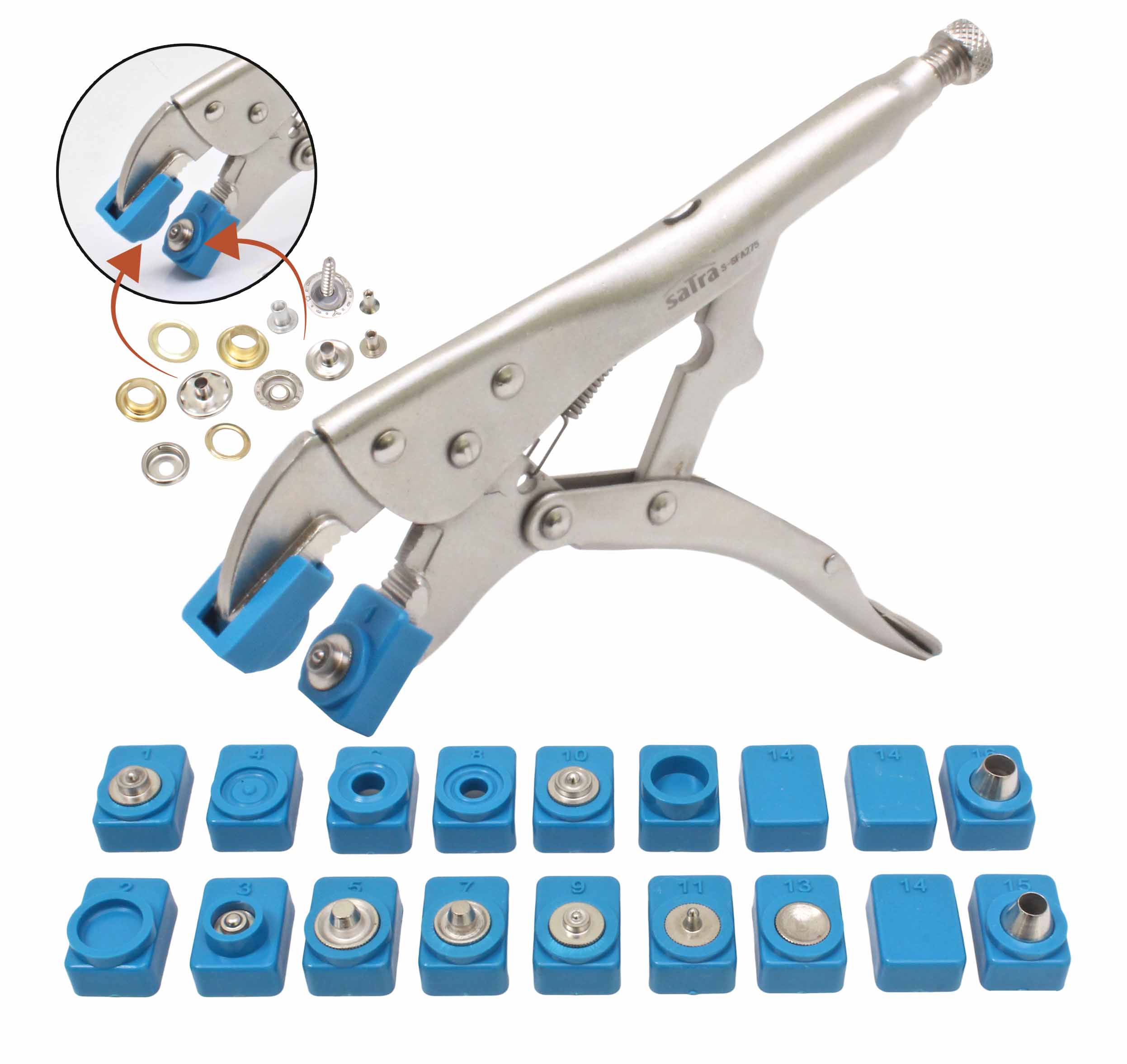 Комплект клещи и скоби 275 части SATRA