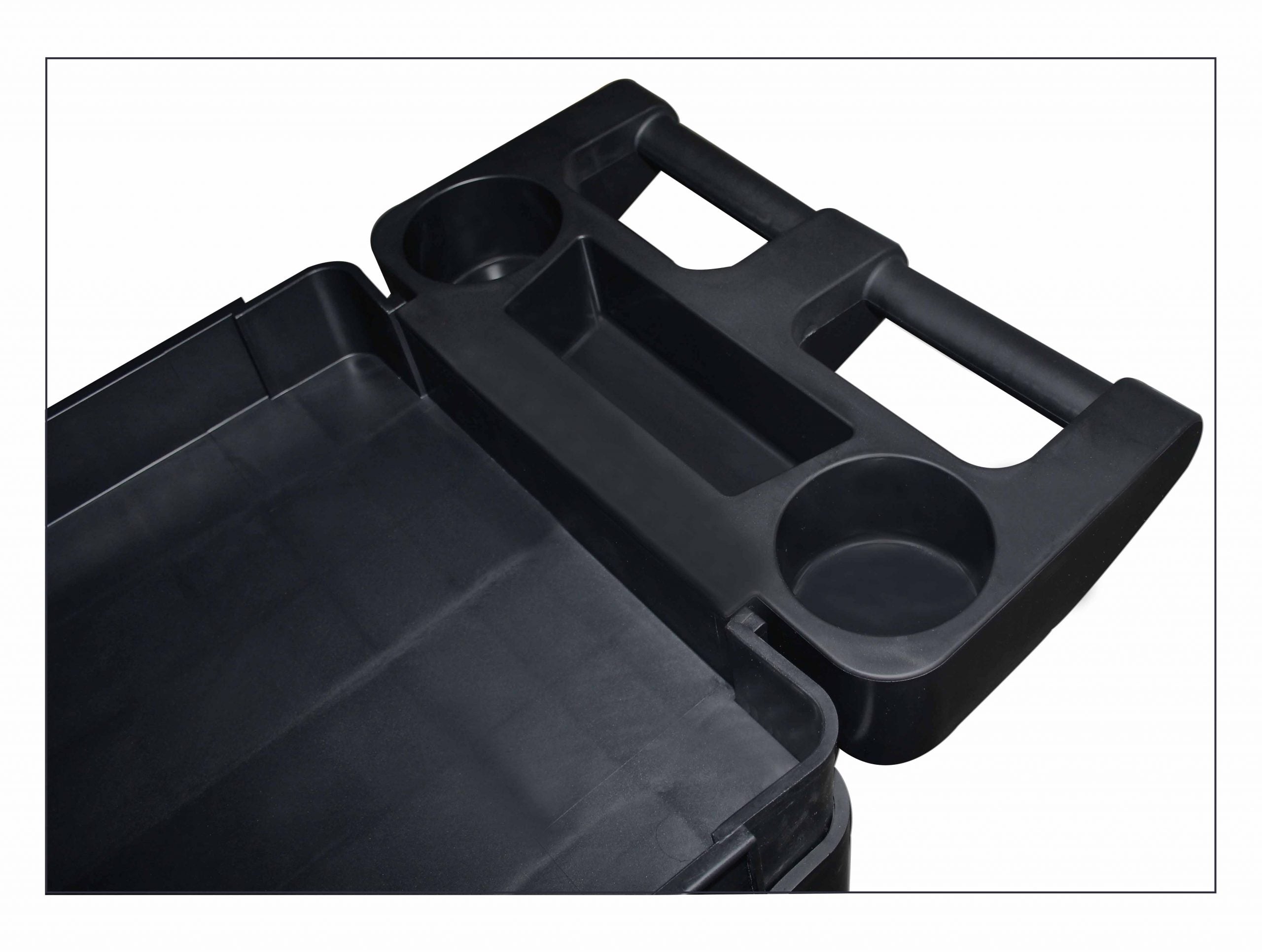 Мобилна количка за инструменти, издръжлива пластмаса, 3 рафта, 250 кг, с дръжки и въртящи се колела, размери 69,5х41х90,5 см