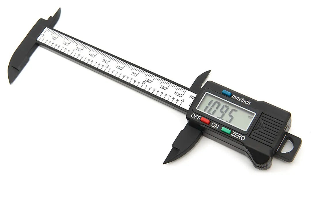 Цифров шублер 100 мм, LCD екран, прецизност 0.1 мм, преобразуване мм/инч, прецизен измервателен уред HBM Холандия