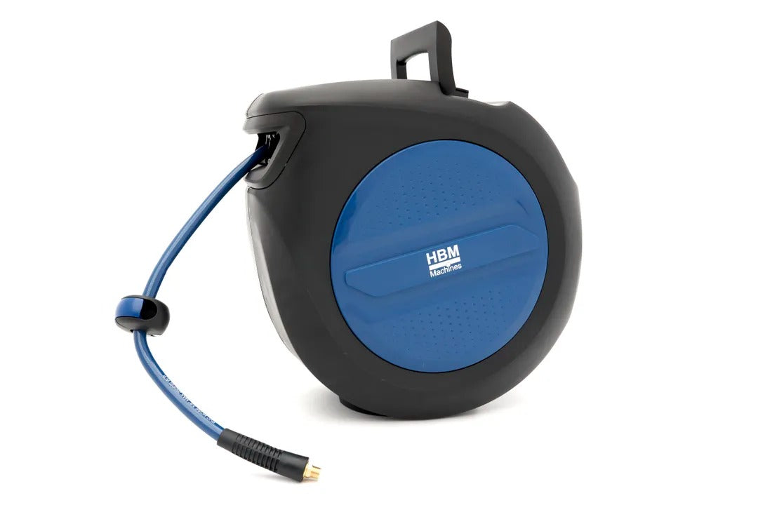 Макара с маркуч 30 м със заключване и автоматично прибиране, въртящ се държач 180° HBM