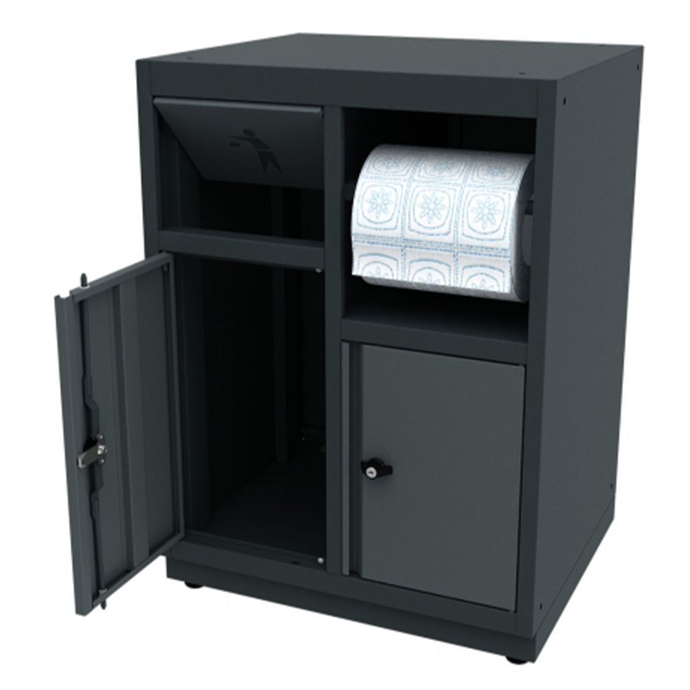 Шкаф за сервиз с държач за тоалетна хартия и кош за боклук 62 х 53 х 86 см
