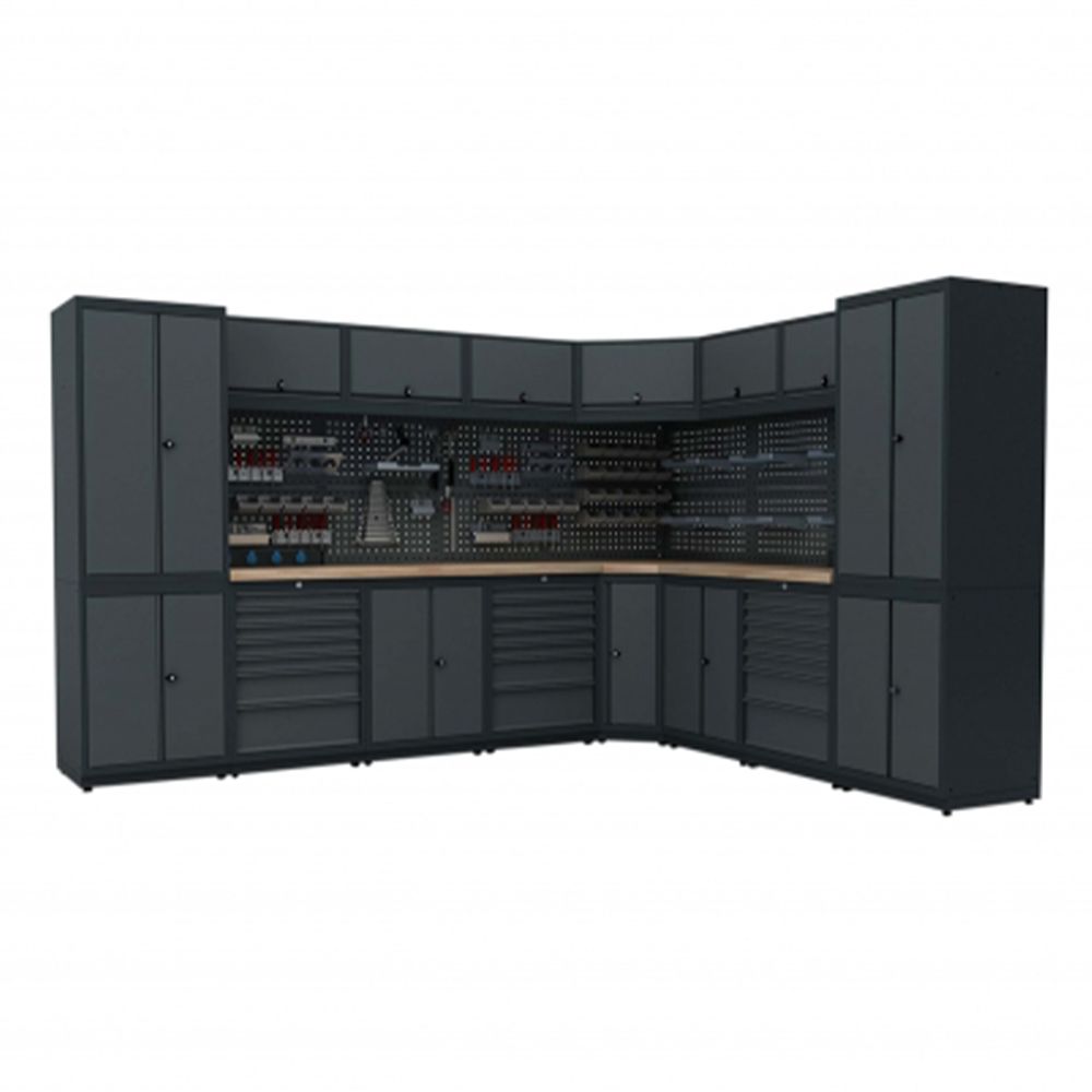 Работен плот - комплект модулни метални ъглови мебели за сервиз, модел J