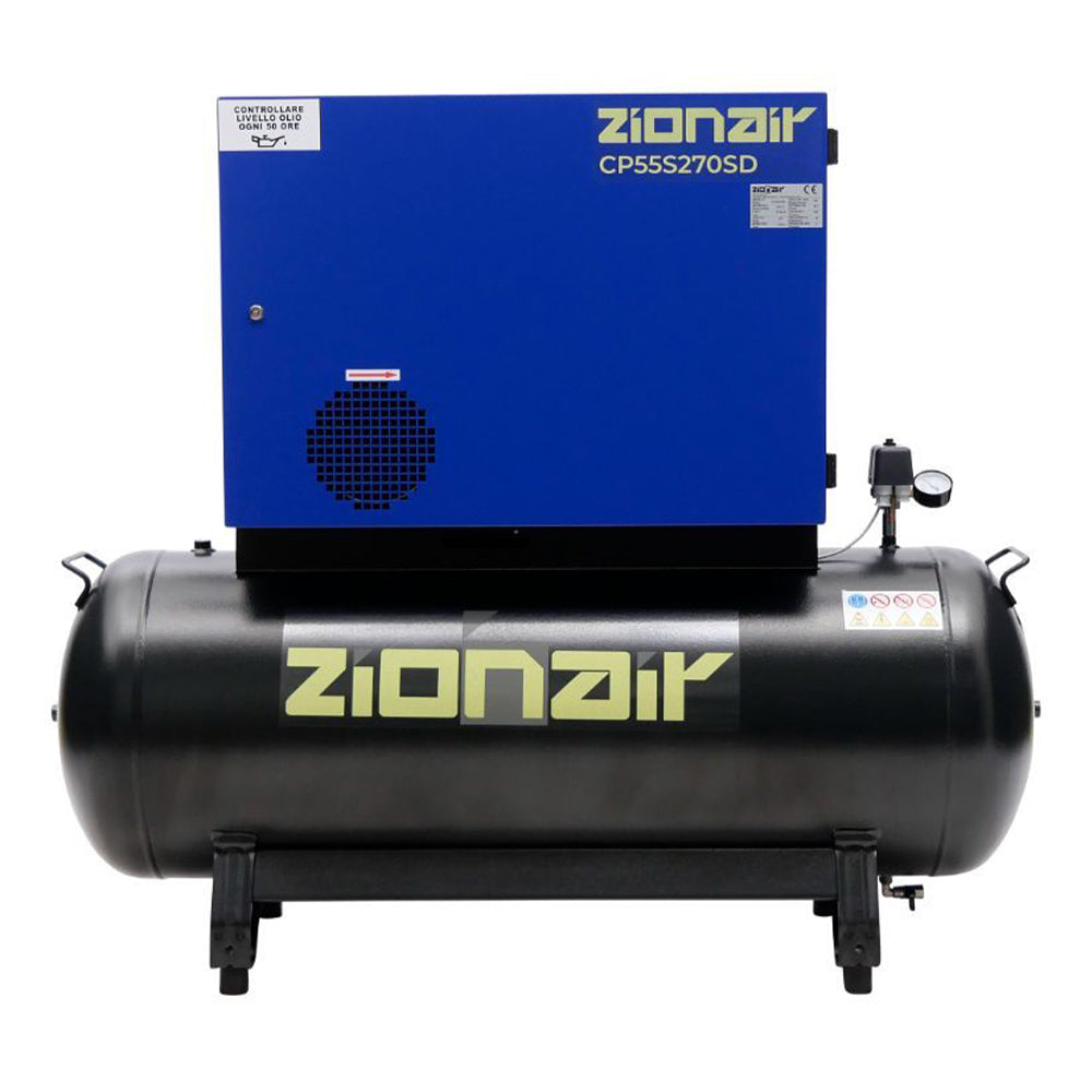 Безшумен компресор със звезда-делта 5.5kW 11 bar 270L 400V zionair
