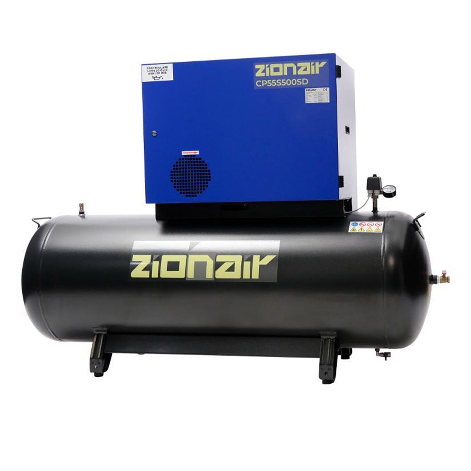 Безшумен компресор с Star-Delta 5.5kw 11 Bar 500L 400V Zionair