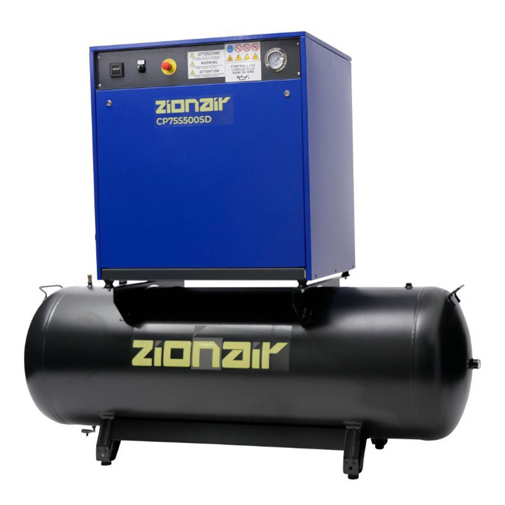 Безшумен компресор с Star-Delta 7.5kw 11 Bar 500L 400V Zionair