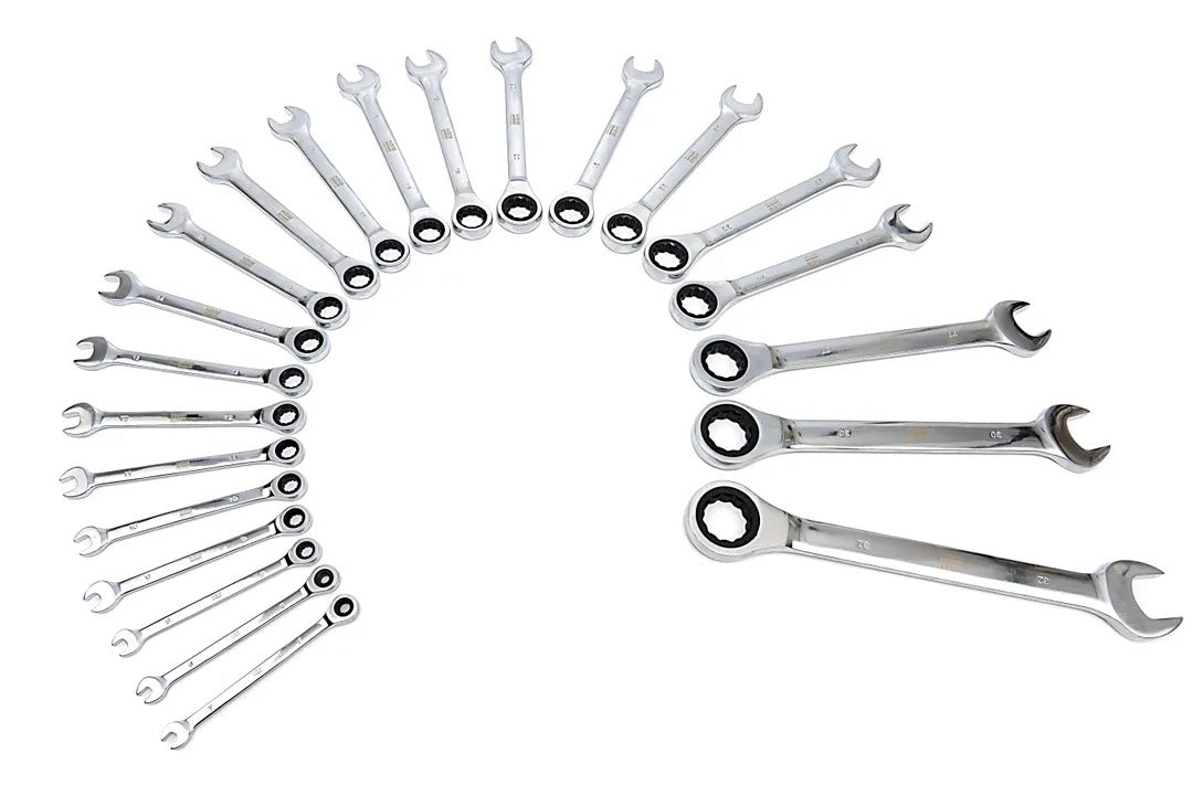 Комплект комбинирани ключове с тресчотка 6-32 мм 22 бр. HBM