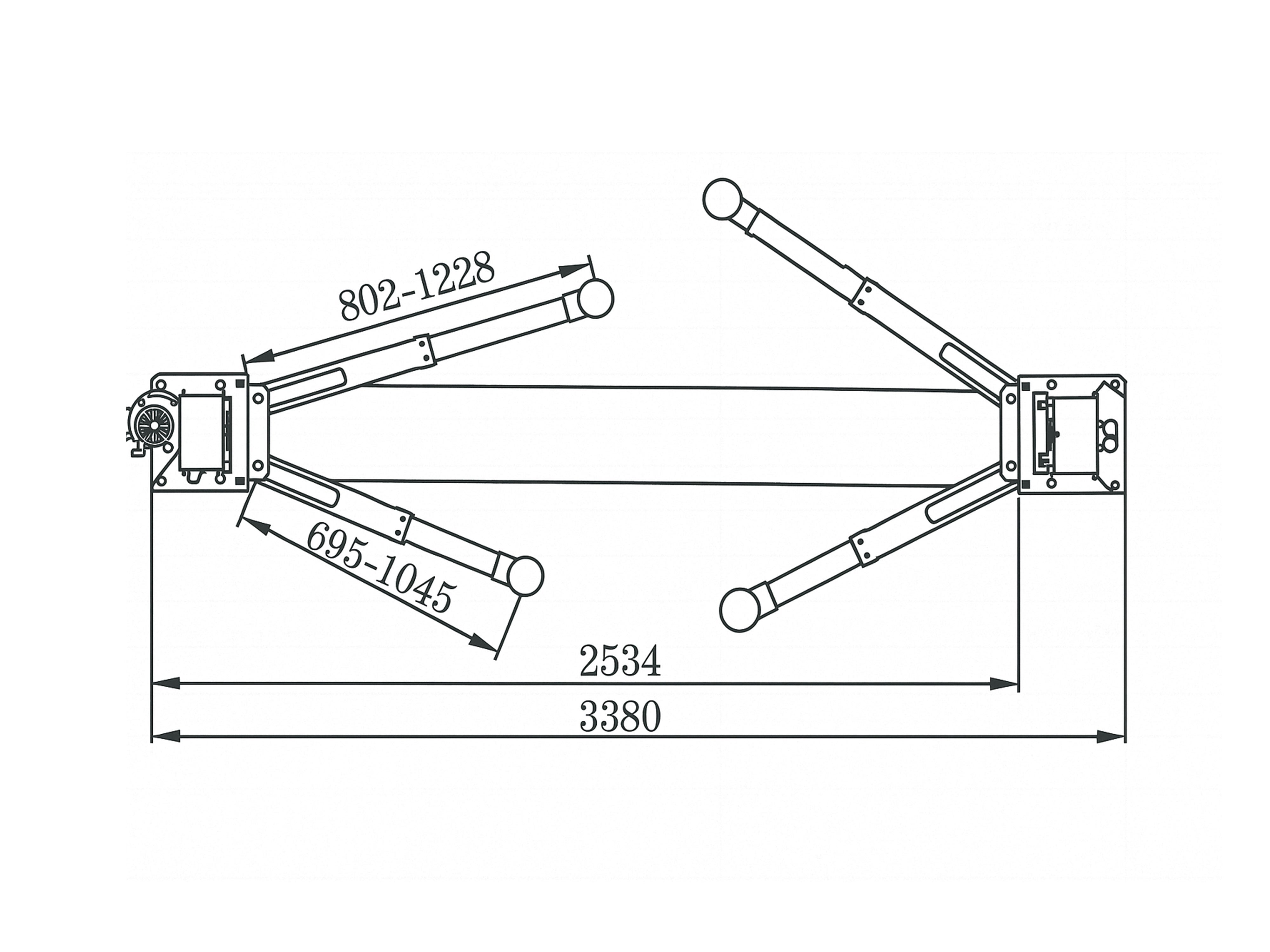 Двуколонен подемник 4 т с ръчно освобождаване, електрохидравличен 230V + безплатно масло
