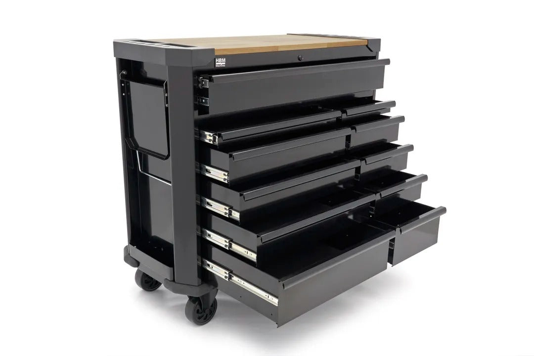 Шкаф за инструменти с 11 чекмеджета и работен плот 109 см HBM MACHINES
