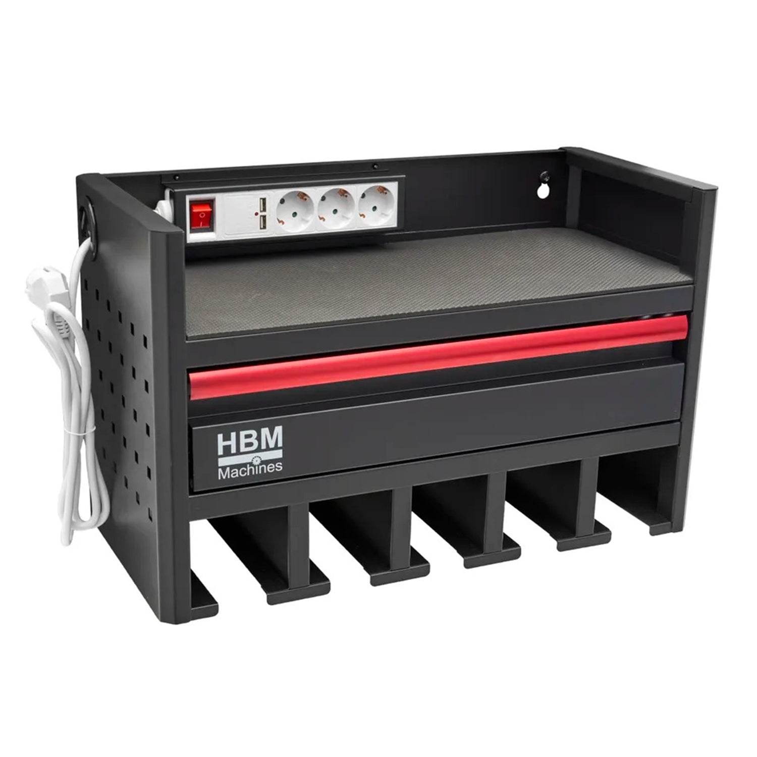 Стенен шкаф, органайзер за електрически и пневматични инструменти, 1 чекмедже, контакт 220V