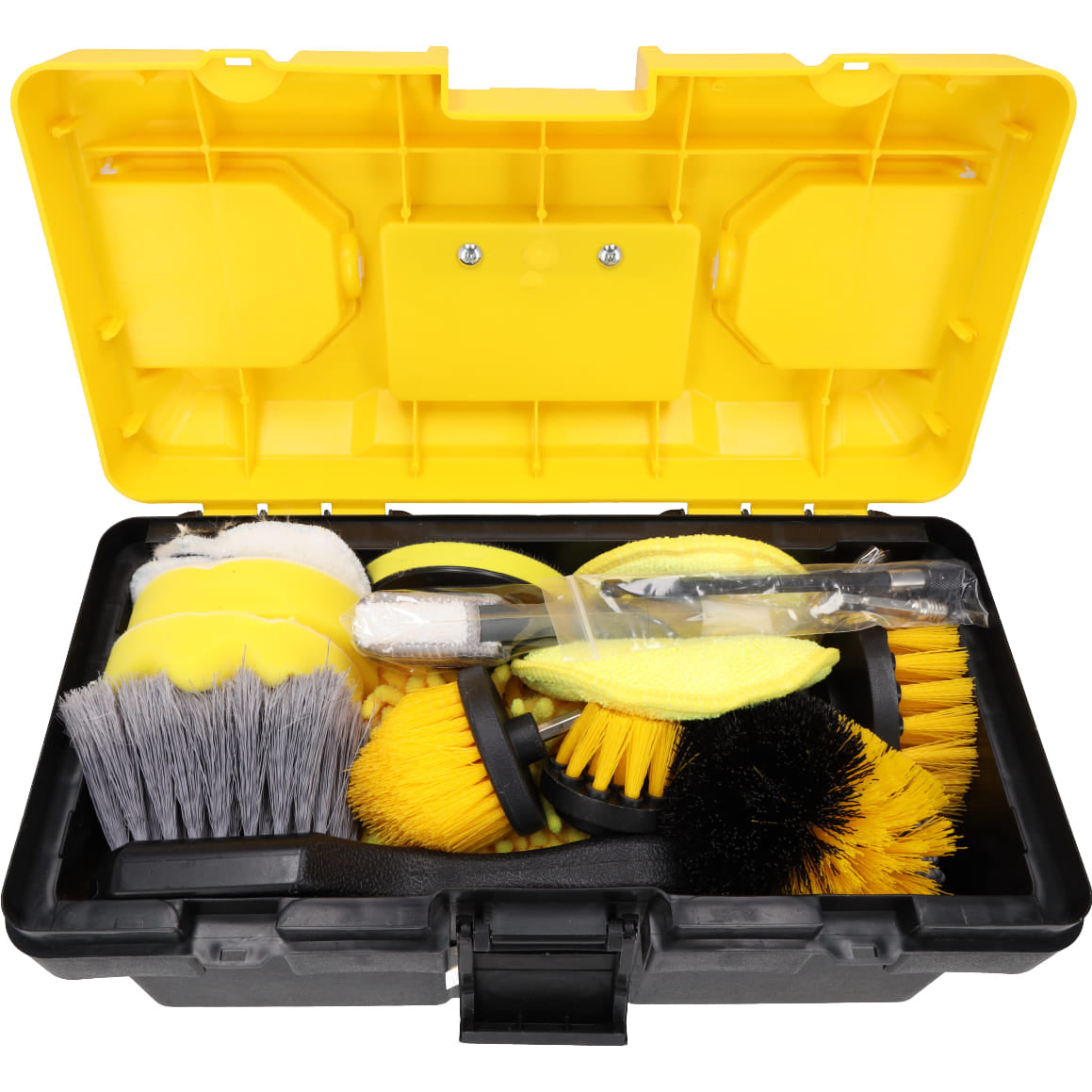 Професионален комплект за детайлно почистване на автомобили – 27 части, четки, гъби, кърпи – RESSER