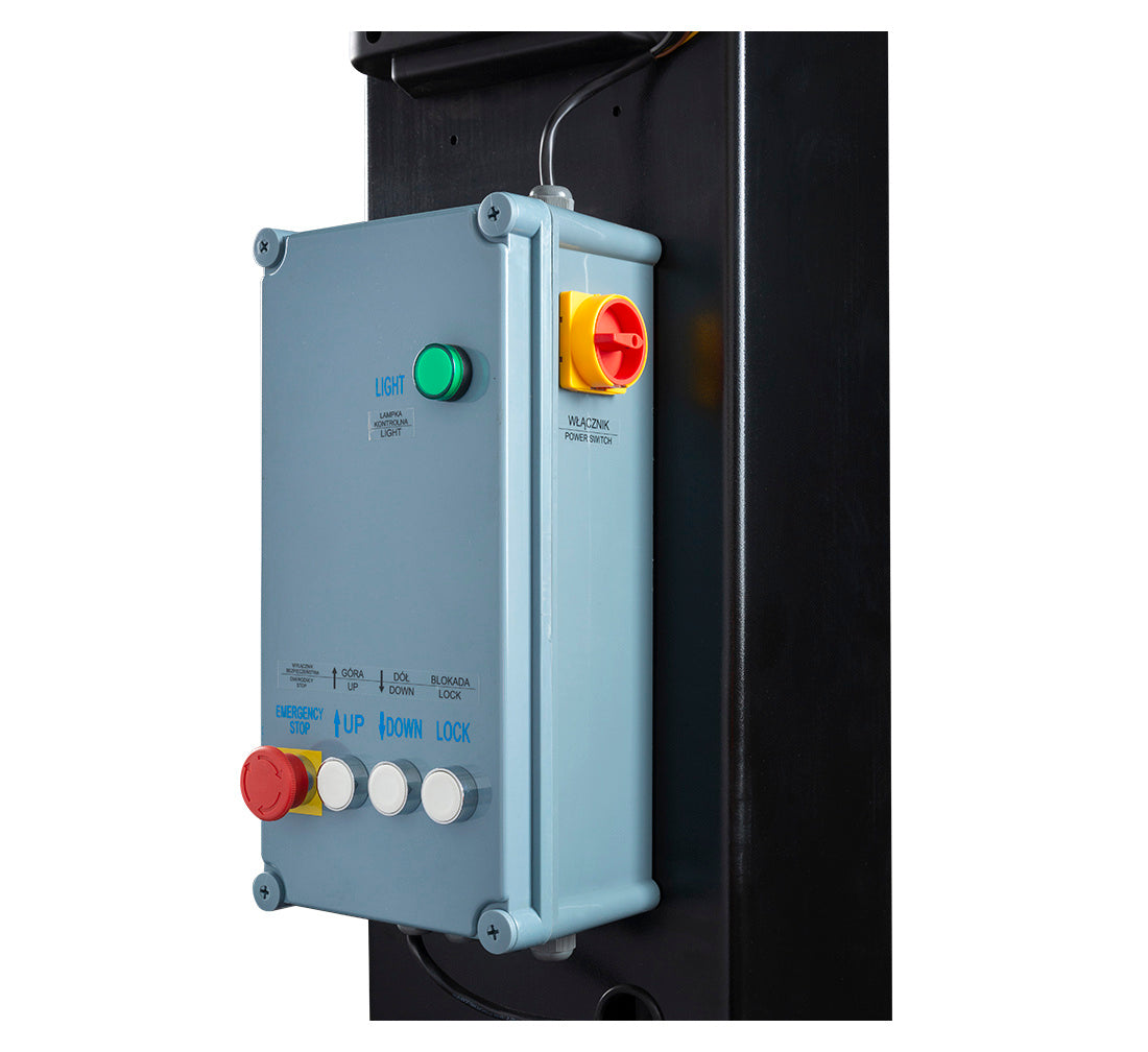 Двуколонен подемник 4 т с електрохидравлично автоматично освобождаване със симетрични рамена 3 сегмента 380V L-240 REDATS