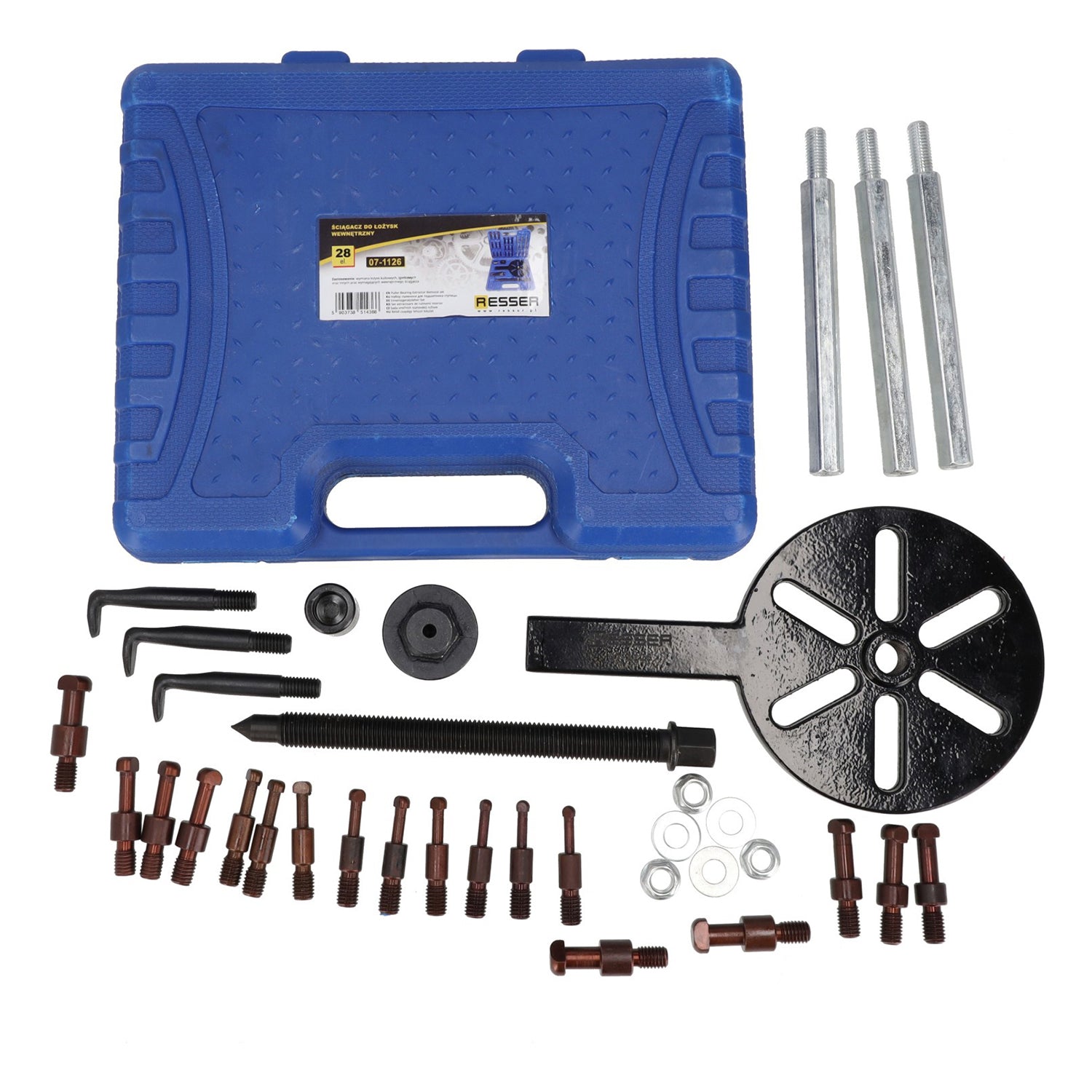 Комплект екстрактор на лагери на вътрешната ролка 28 части RESSER