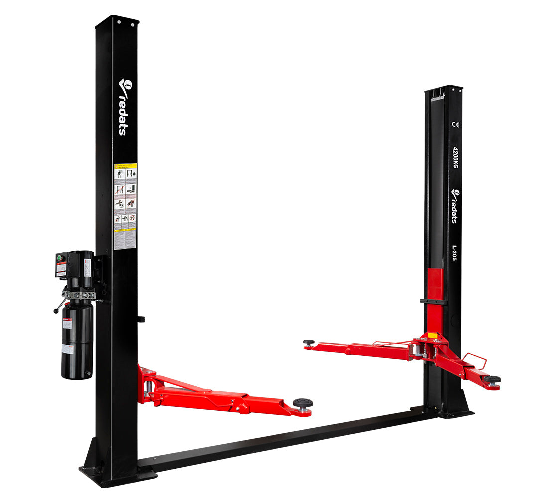 Двуколонен подемник 4.2 т с електрохидравлично ръчно освобождаване 380V REDATS + Безплатно масло