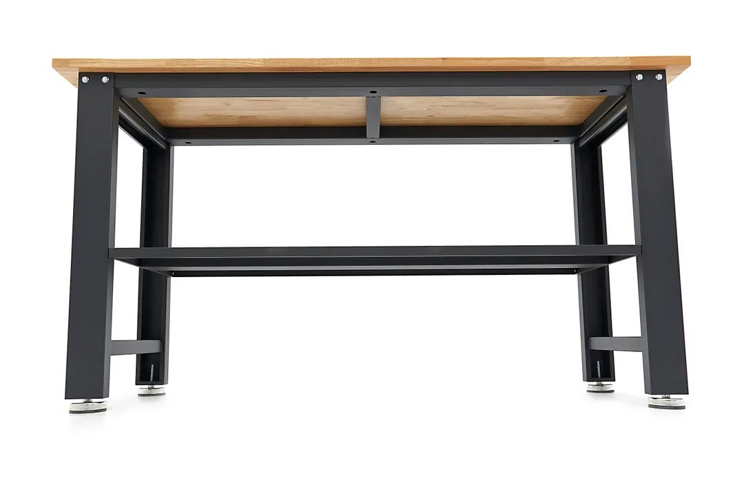 Работна маса с регулируема височина и плот от масивно дърво 160 см HBM