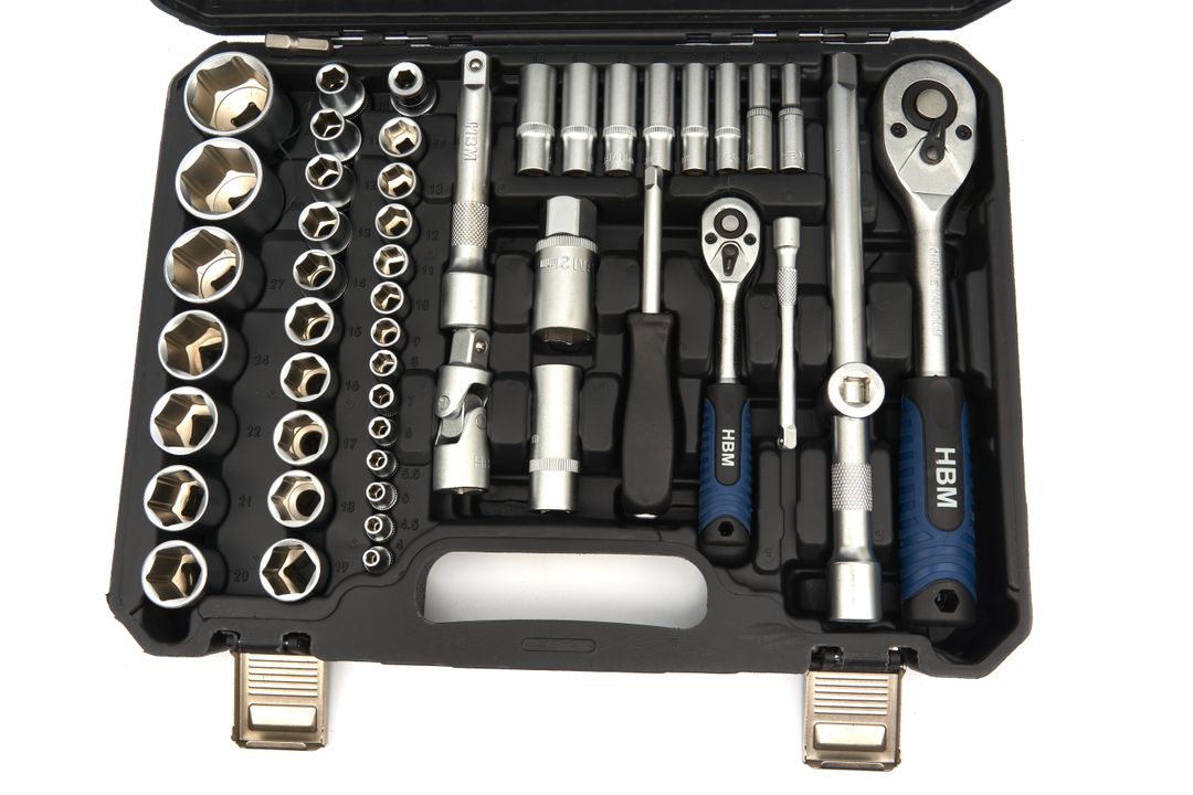 Комплект инструменти 1/4'' 1/2'' 108 бр. HBM MACHINES