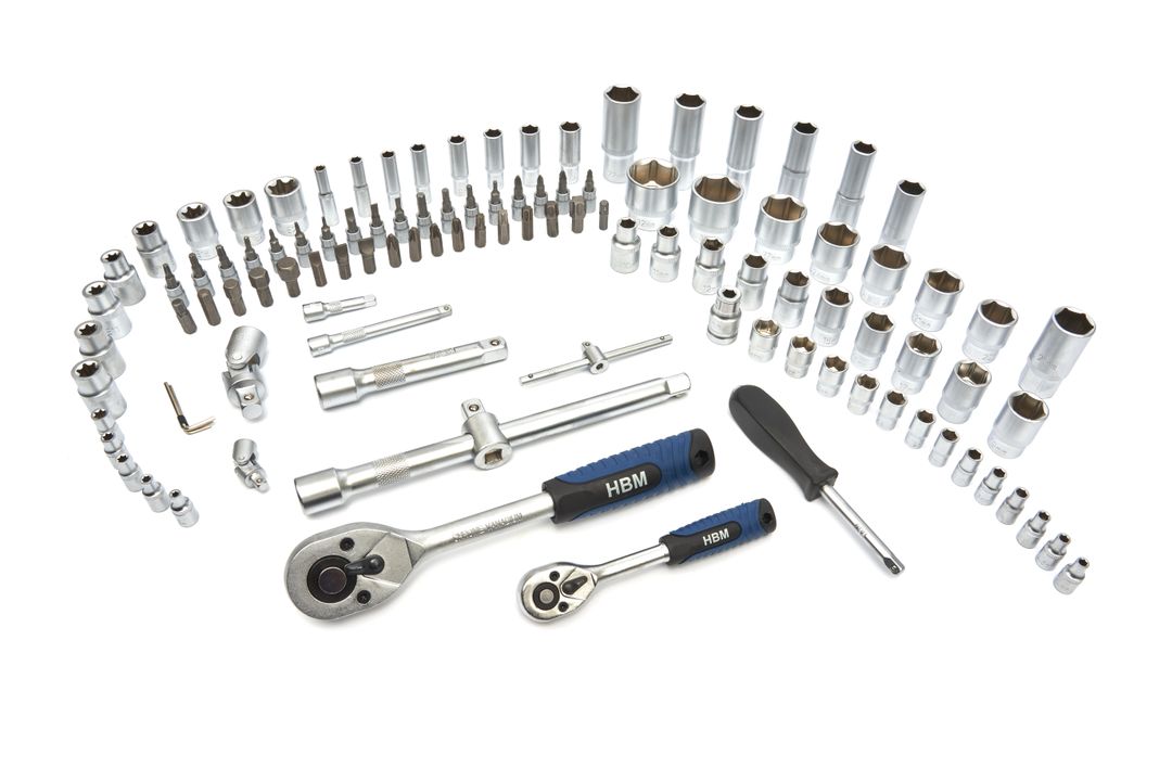Комплект инструменти 1/4'' 1/2'' 108 бр. HBM MACHINES