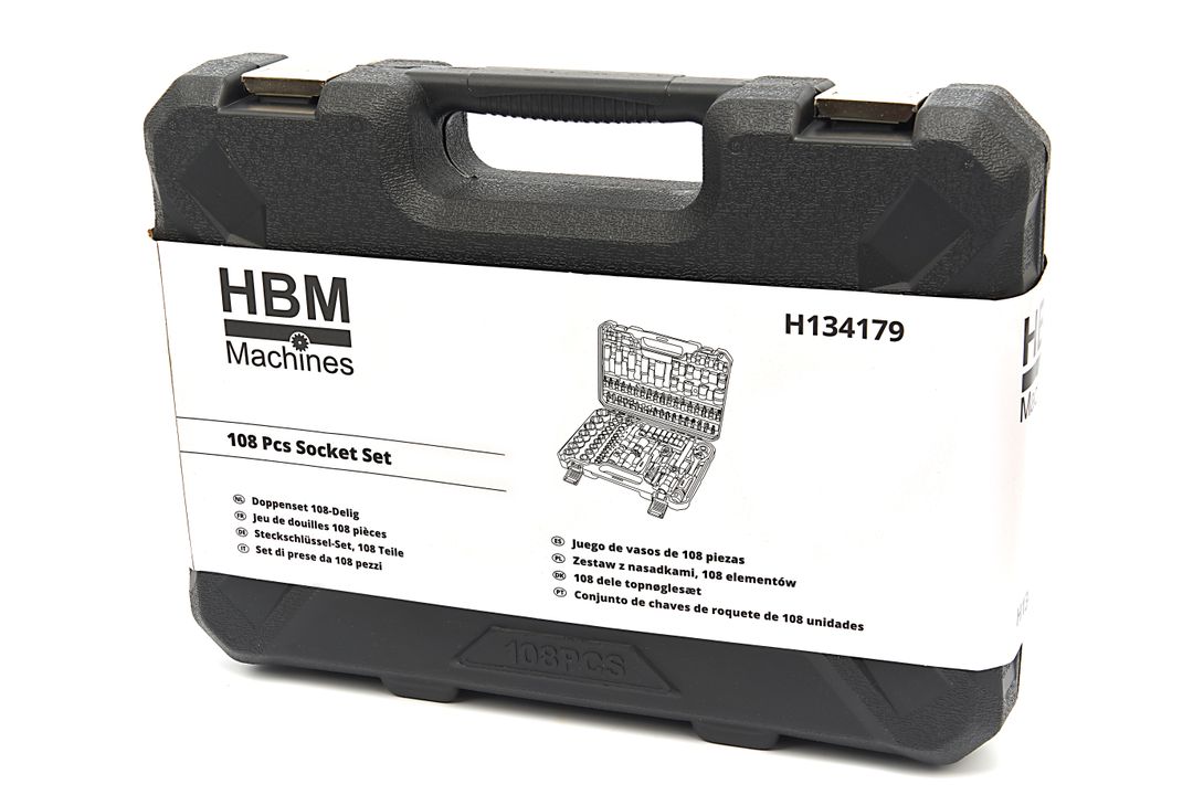 Комплект инструменти 1/4'' 1/2'' 108 бр. HBM MACHINES