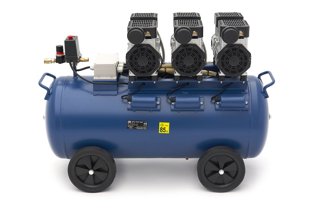 Безшумен компресор, нисък шум, без масло 90 л HBM