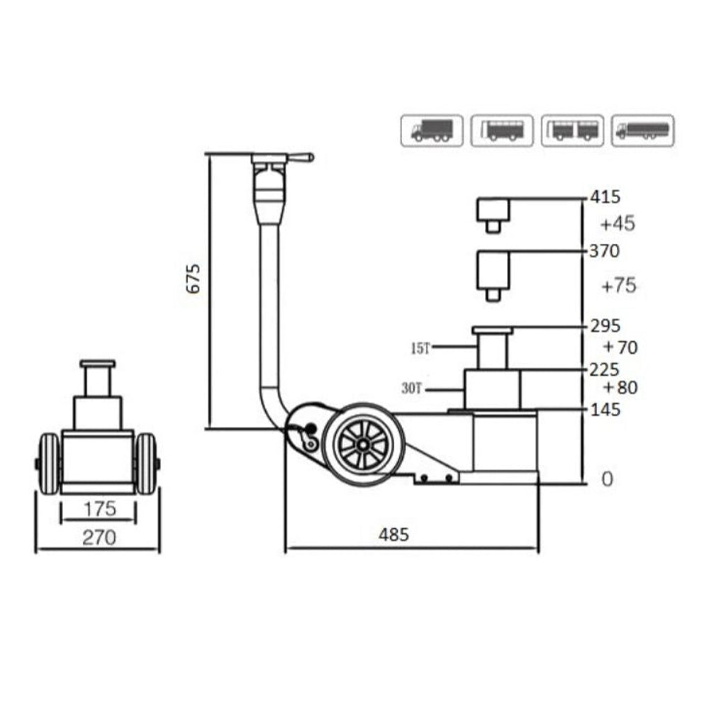 Крик хидропневматичен 30 т/15 т Mammuth
