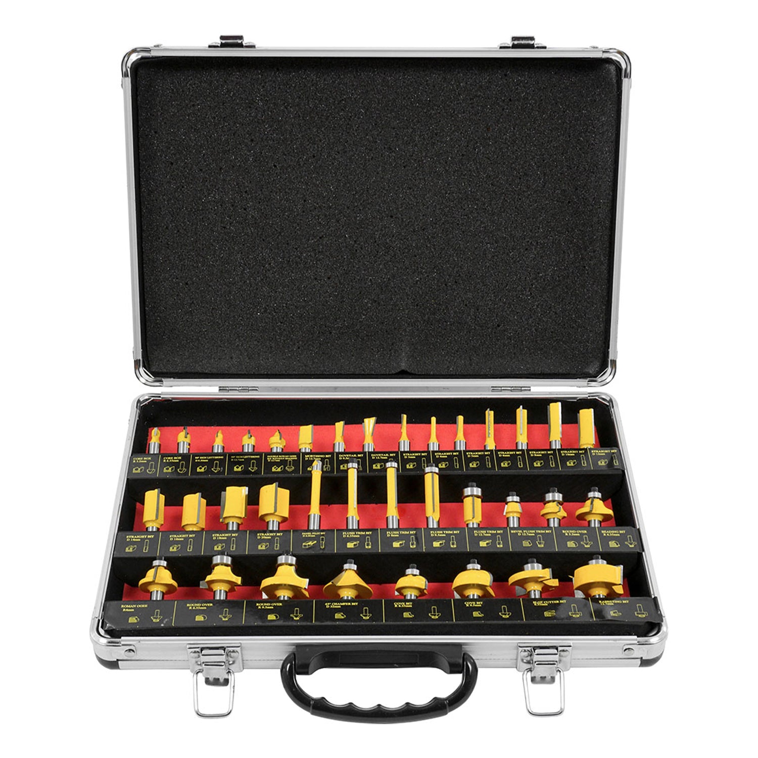 Комплект 35 профилни фрези за дърво, 8 мм HSS - NOTIG