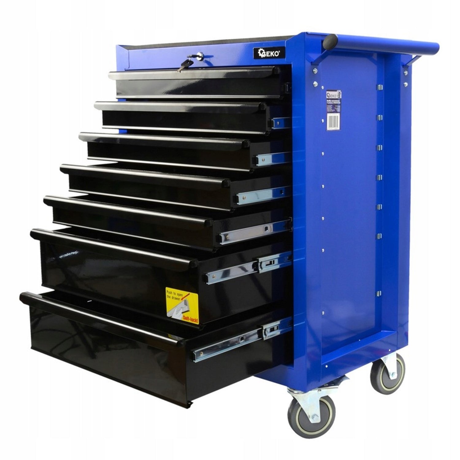 Необорудван метален шкаф за инструменти с 7 чекмеджета GEKO