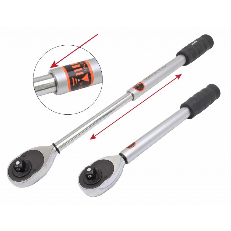 Тресчотка 1/2 48 зъба с телескопична дръжка 330-490 мм