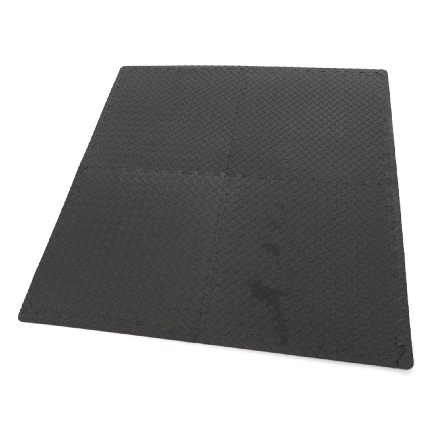 Комплект 4 защитни подови плочи от пяна EVA тип пъзел, неплъзгащи се, за под, черни 61х61см HBM
