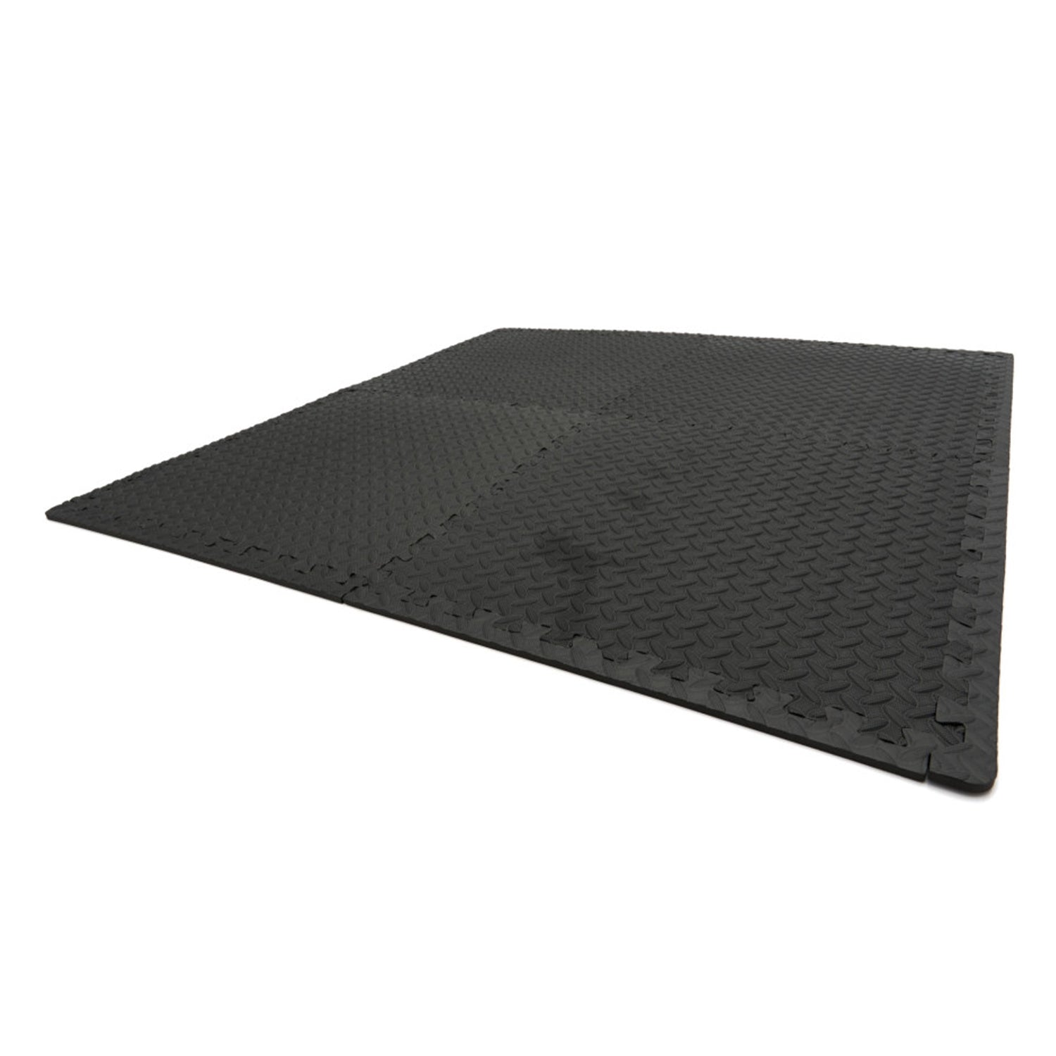 Комплект 4 защитни подови плочи от пяна EVA тип пъзел, неплъзгащи се, за под, черни 61х61см HBM