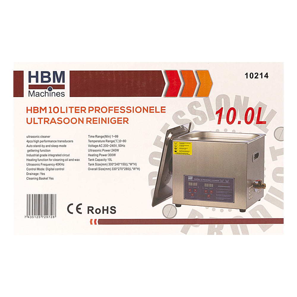 Апарат за почистване с ултразвуци 10л. HBM