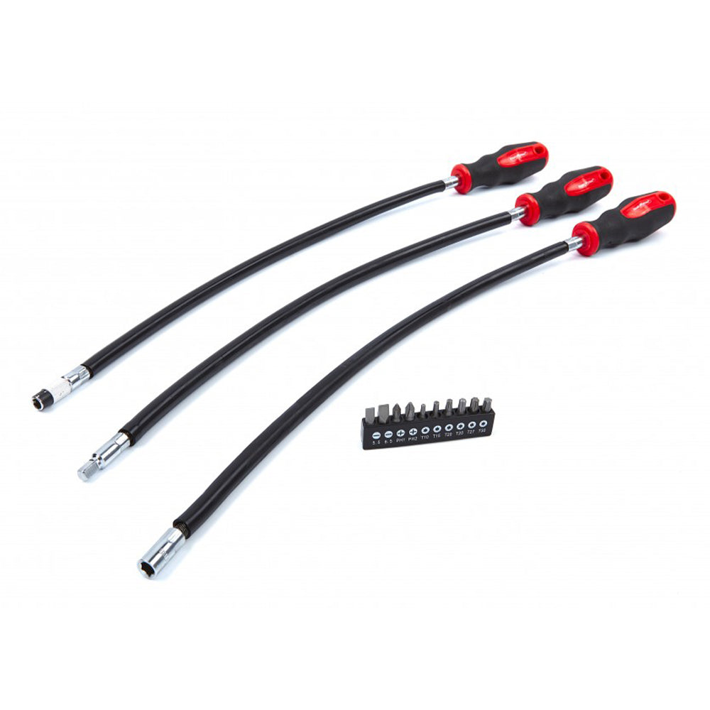 Комплект гъвкави отвертки, супер дълги, с битове НВМ