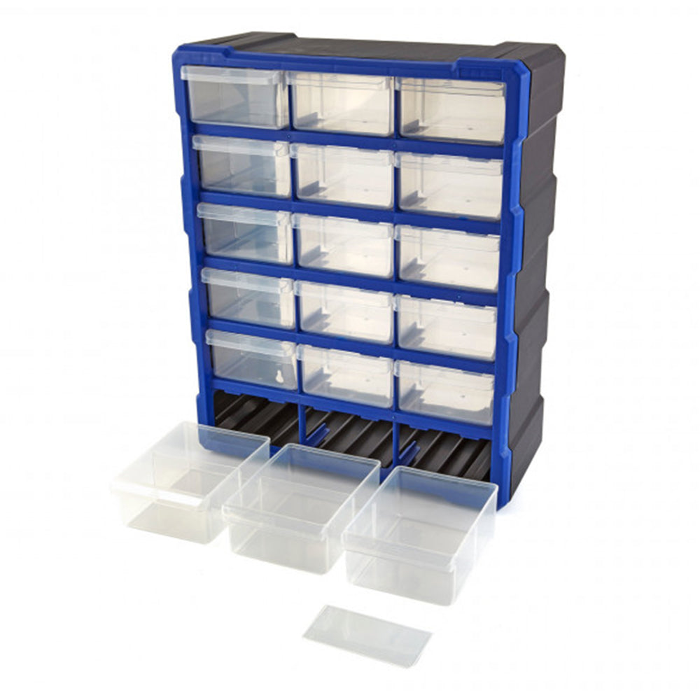 Пластмасова кутия - органайзер за съхранение с 18 чекмеджета