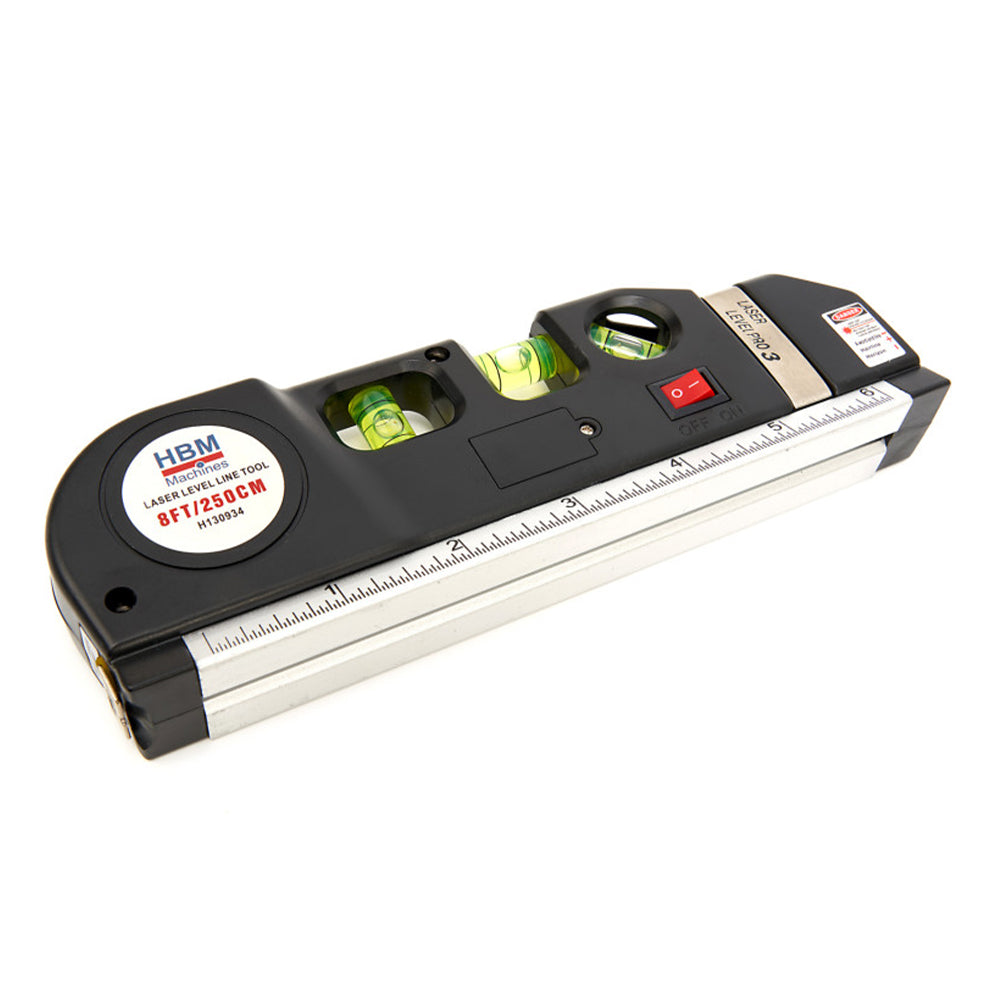 Нивелир с въздушен мехур 4 в 1 с лазер и вградена ролетка