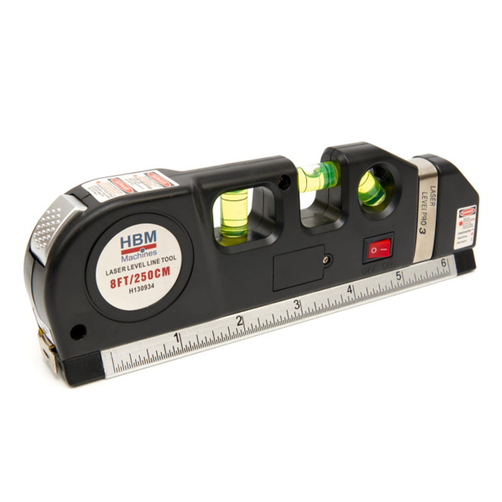 Нивелир с въздушен мехур 4 в 1 с лазер и вградена ролетка