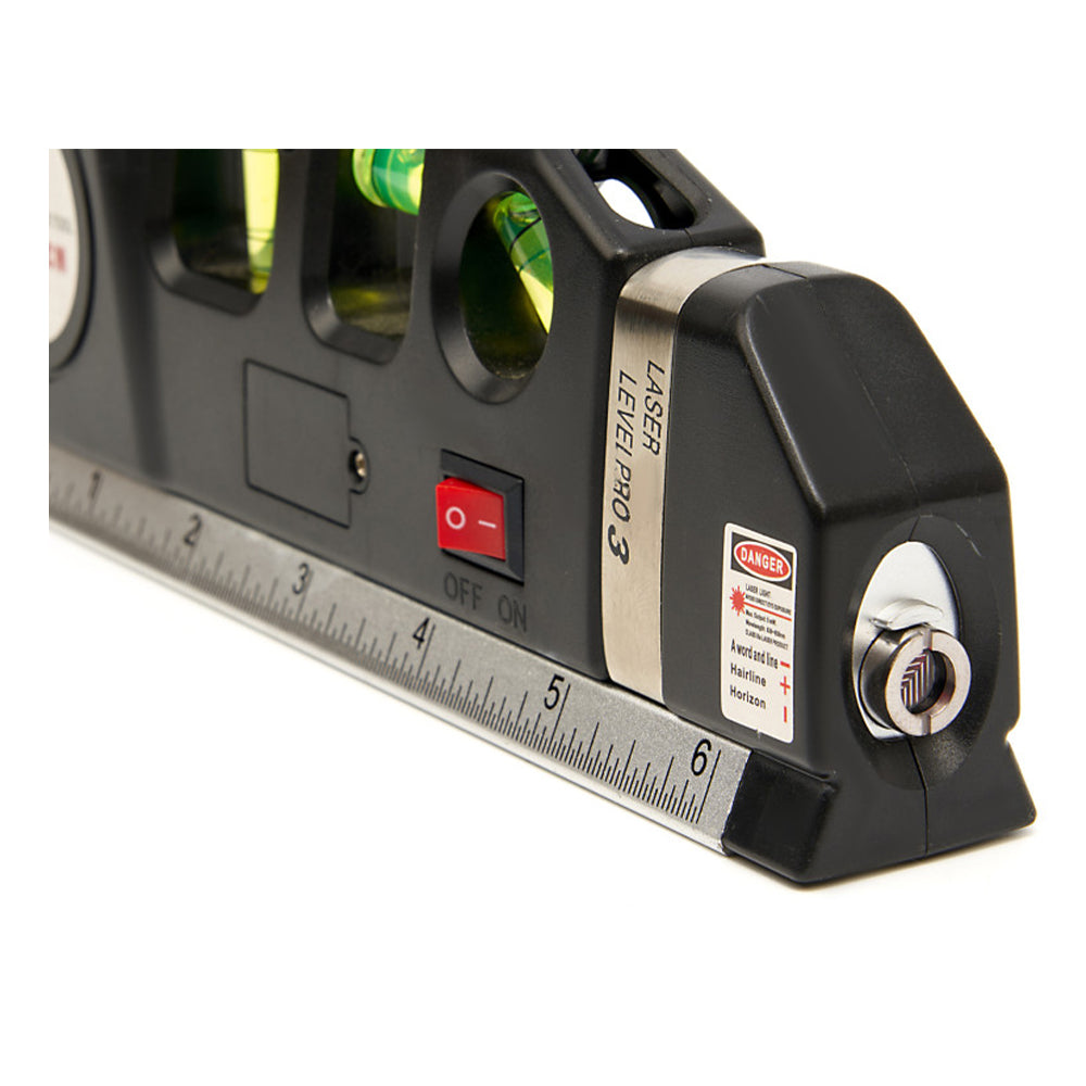 Нивелир с въздушен мехур 4 в 1 с лазер и вградена ролетка