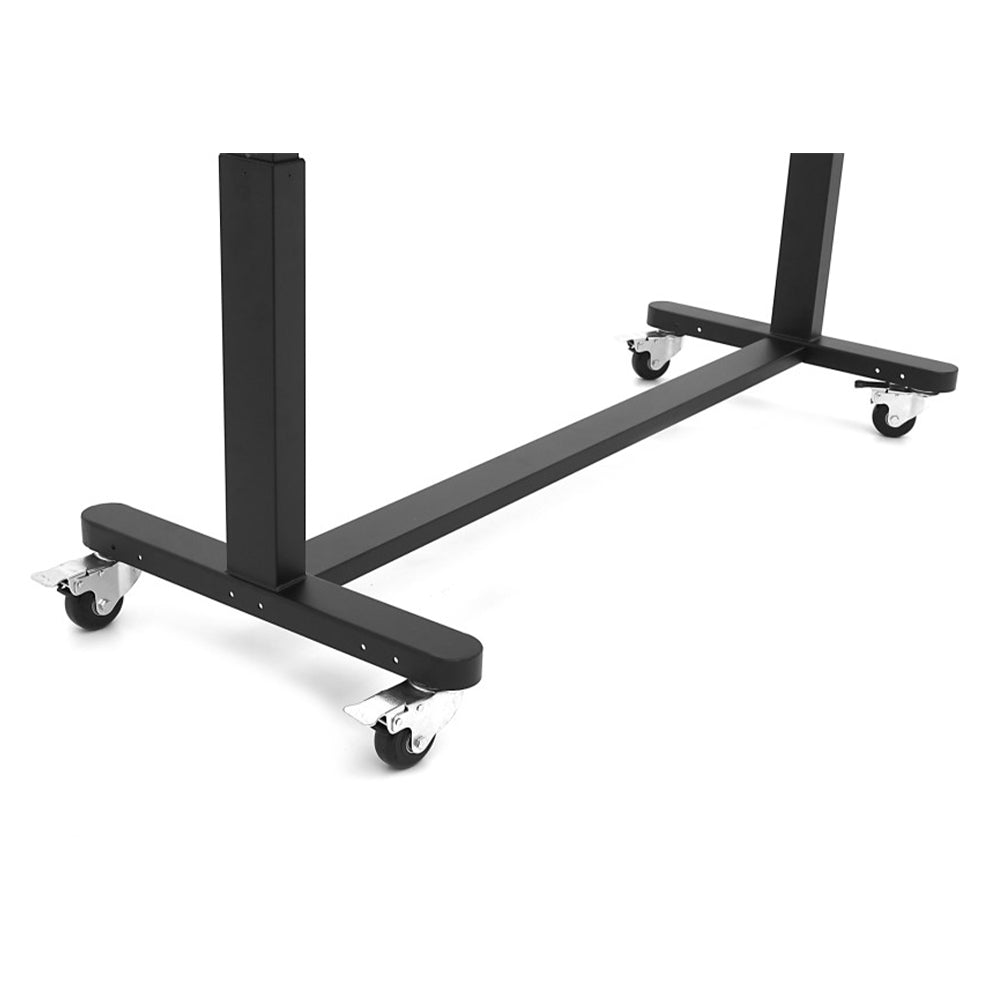 Работна маса с масивен дървен плот, регулируема височина 152 см