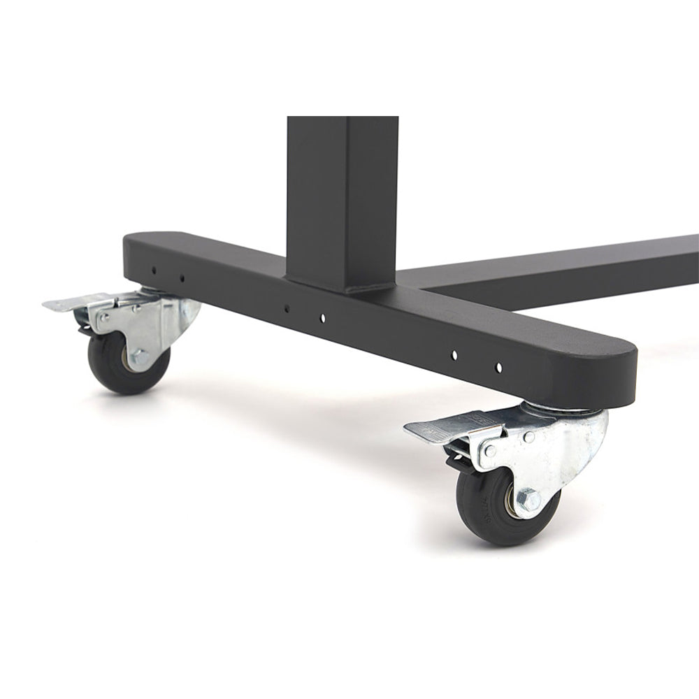 Работна маса с масивен дървен плот, регулируема височина 152 см